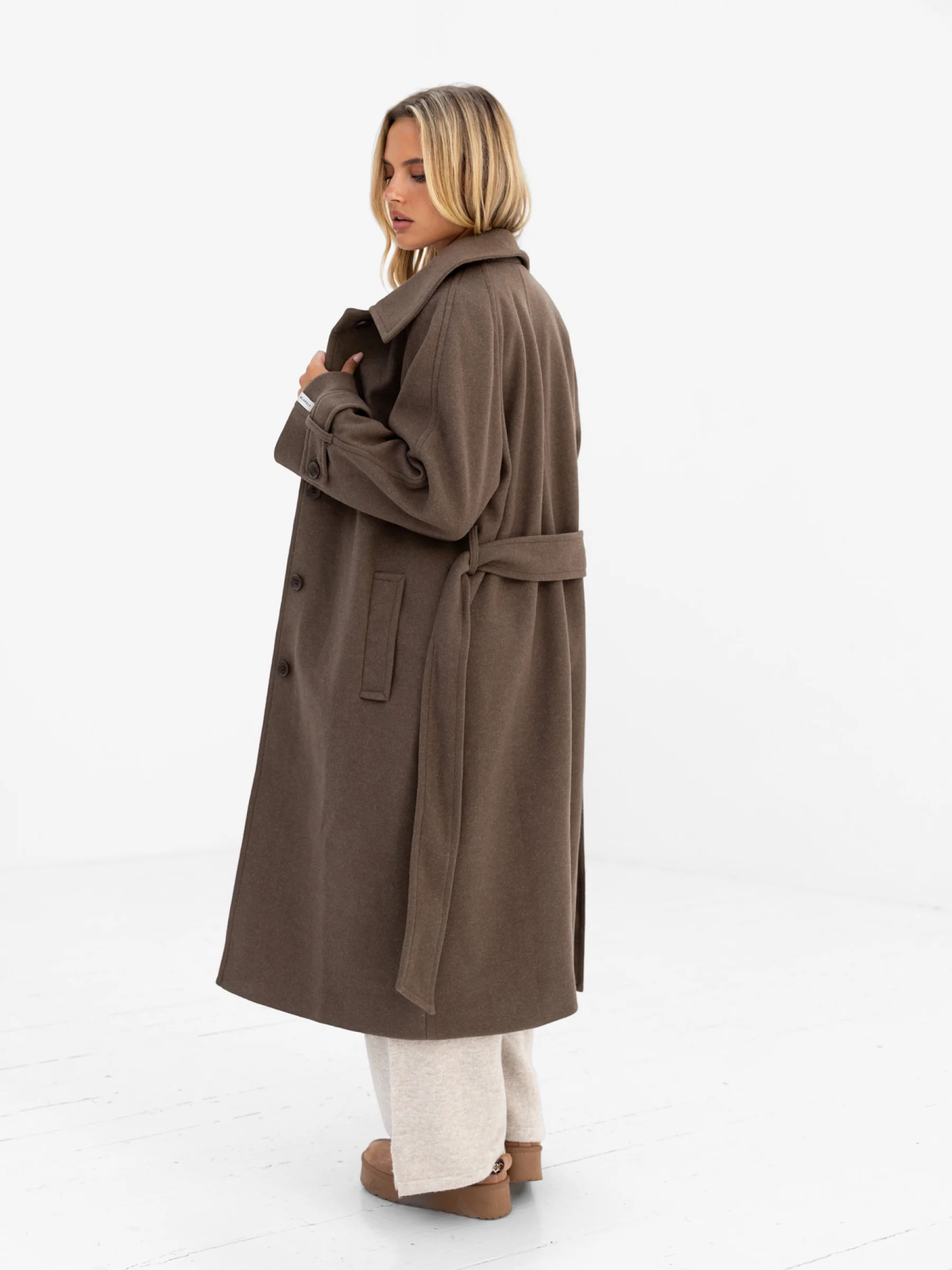 Madalyn Longline Coat - Brown - Image 4