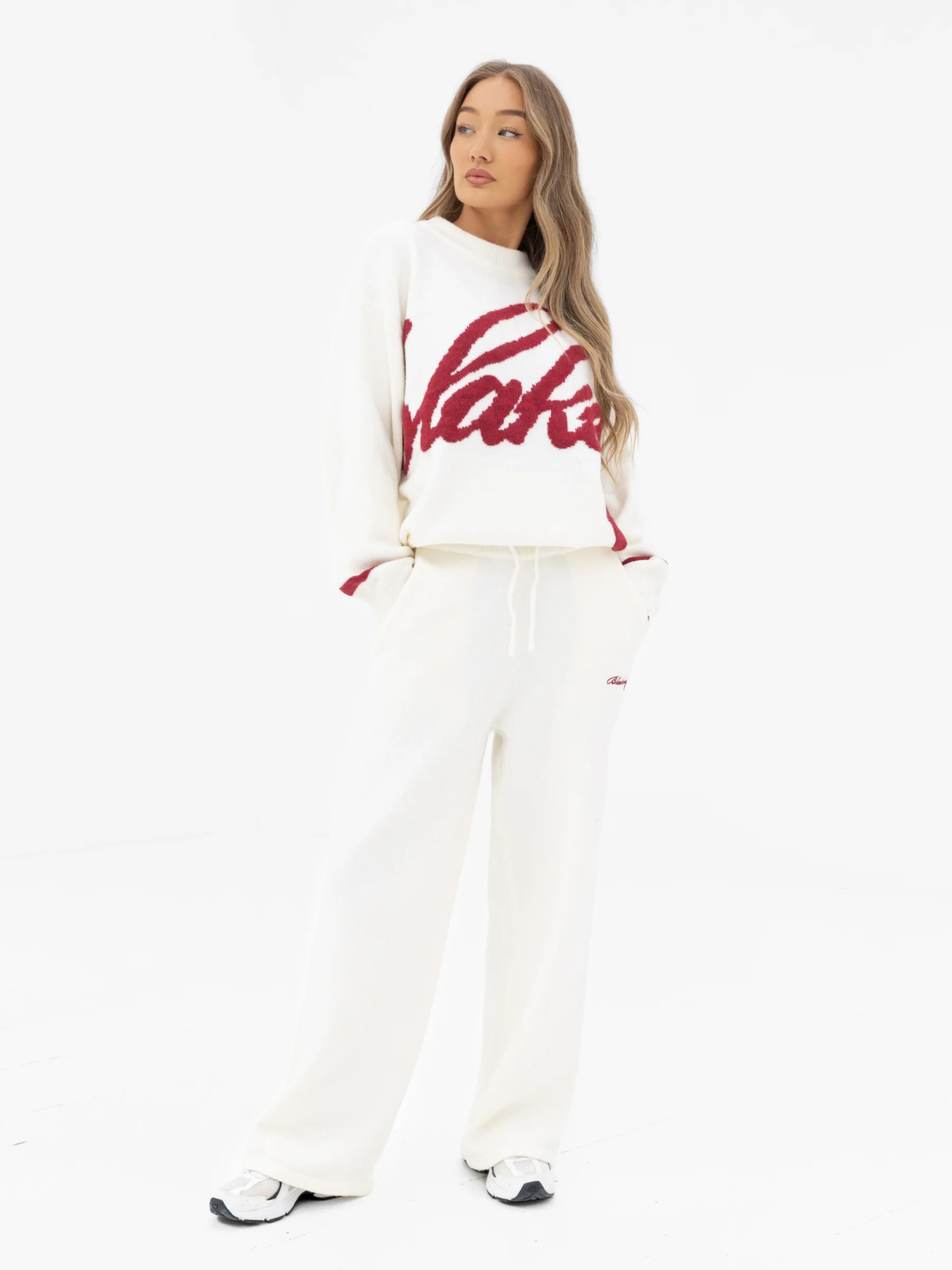 Margot Script Oversized Knitted Jumper - Cream - Image 3