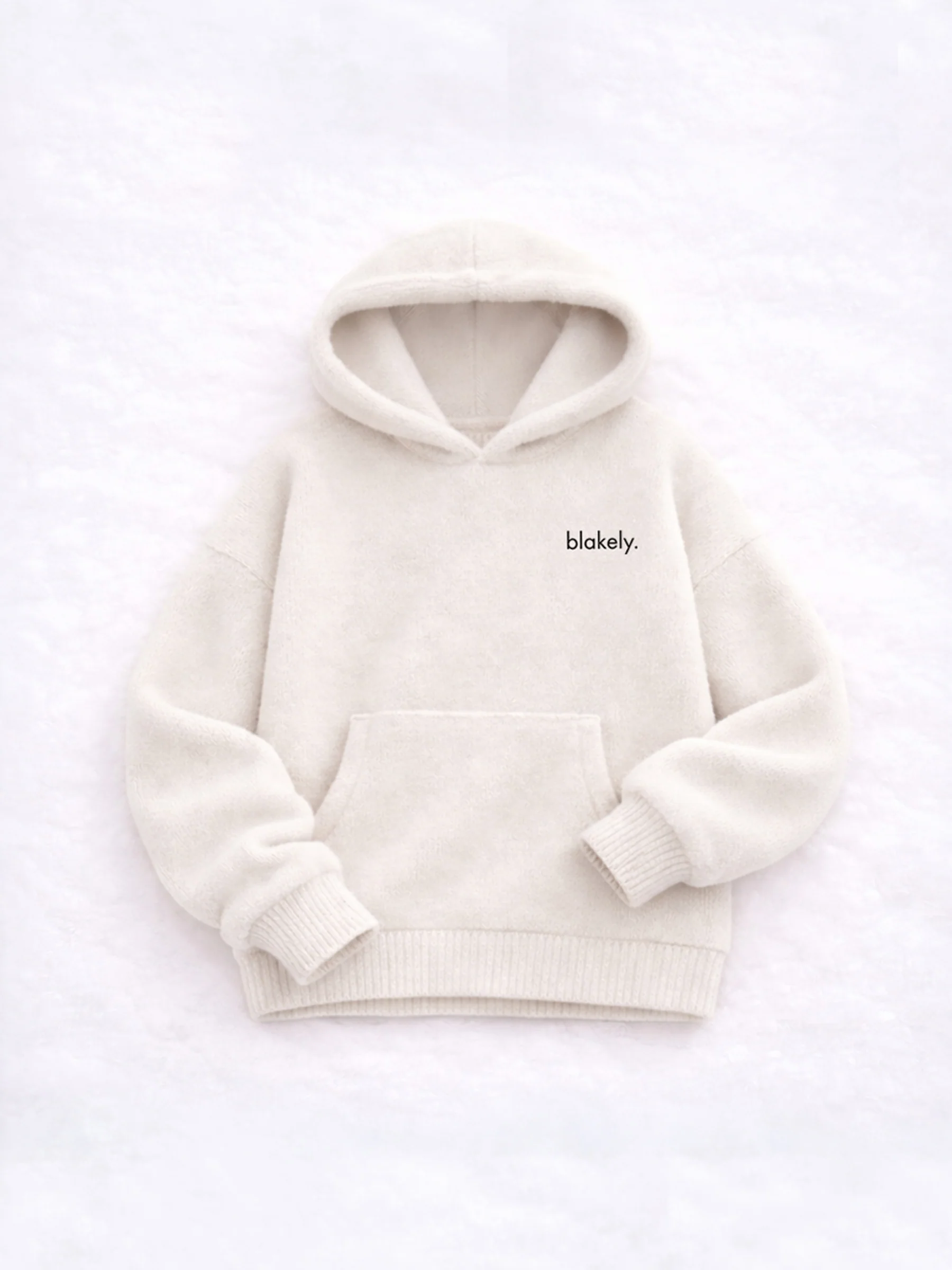 Marley Oversized Knitted Hoodie - Marl White - Image 2
