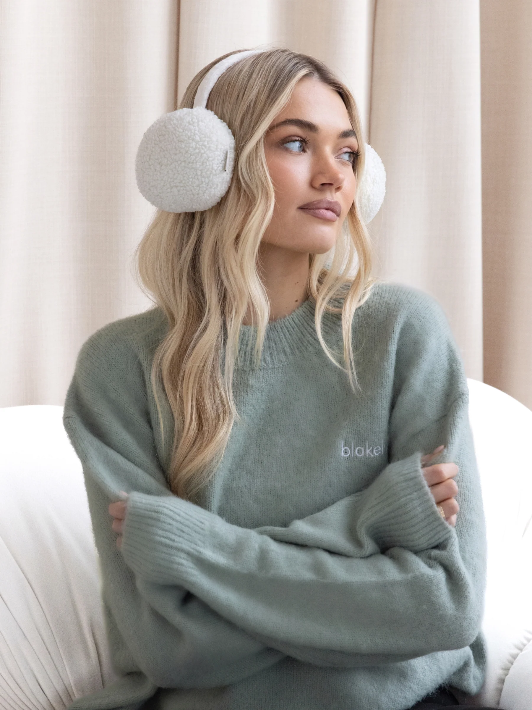 Marley Oversized Knitted Jumper - Soft Sage - Image 4
