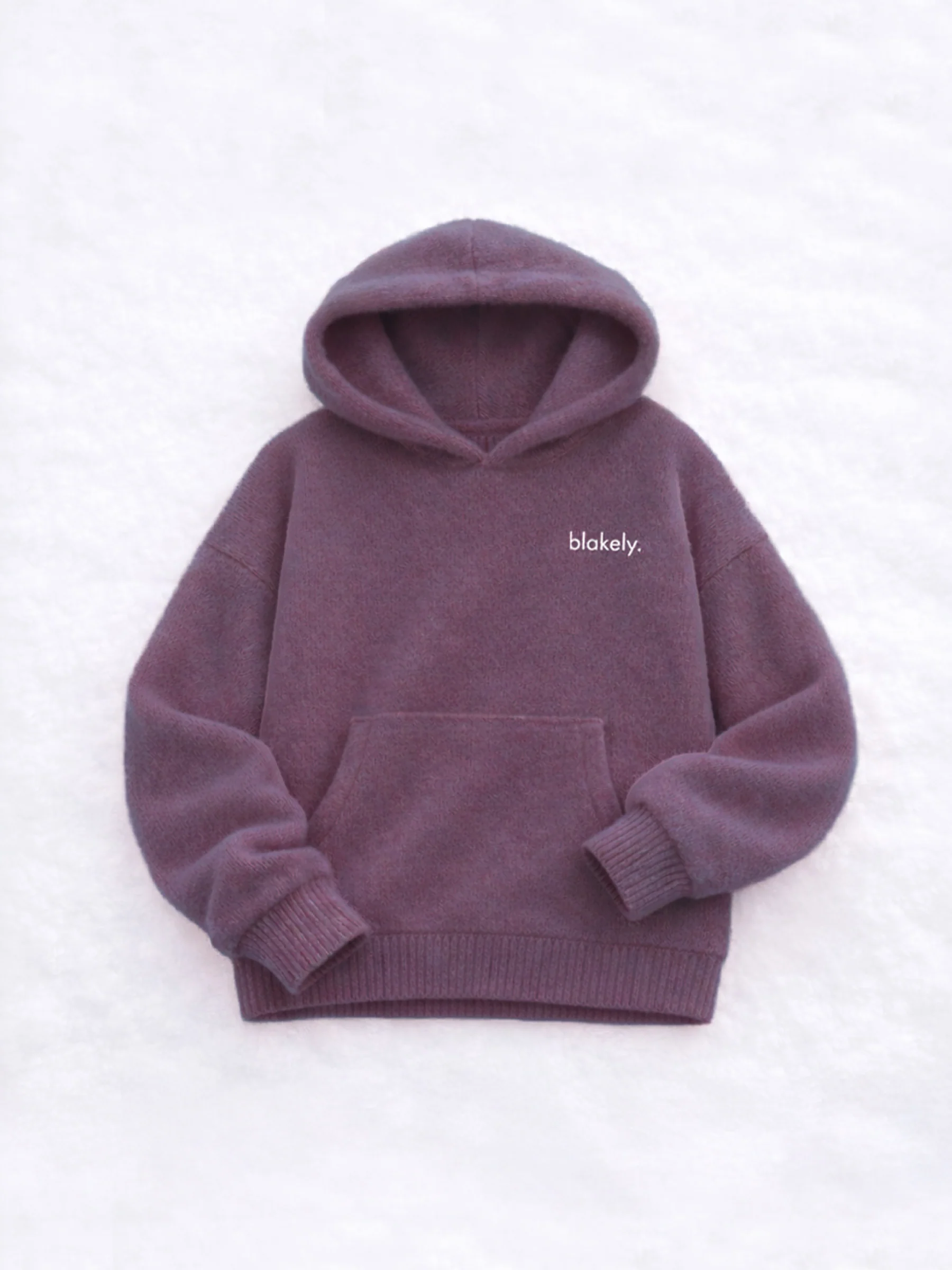 Mason Relaxed Knitted Hoodie - Plum - Image 3