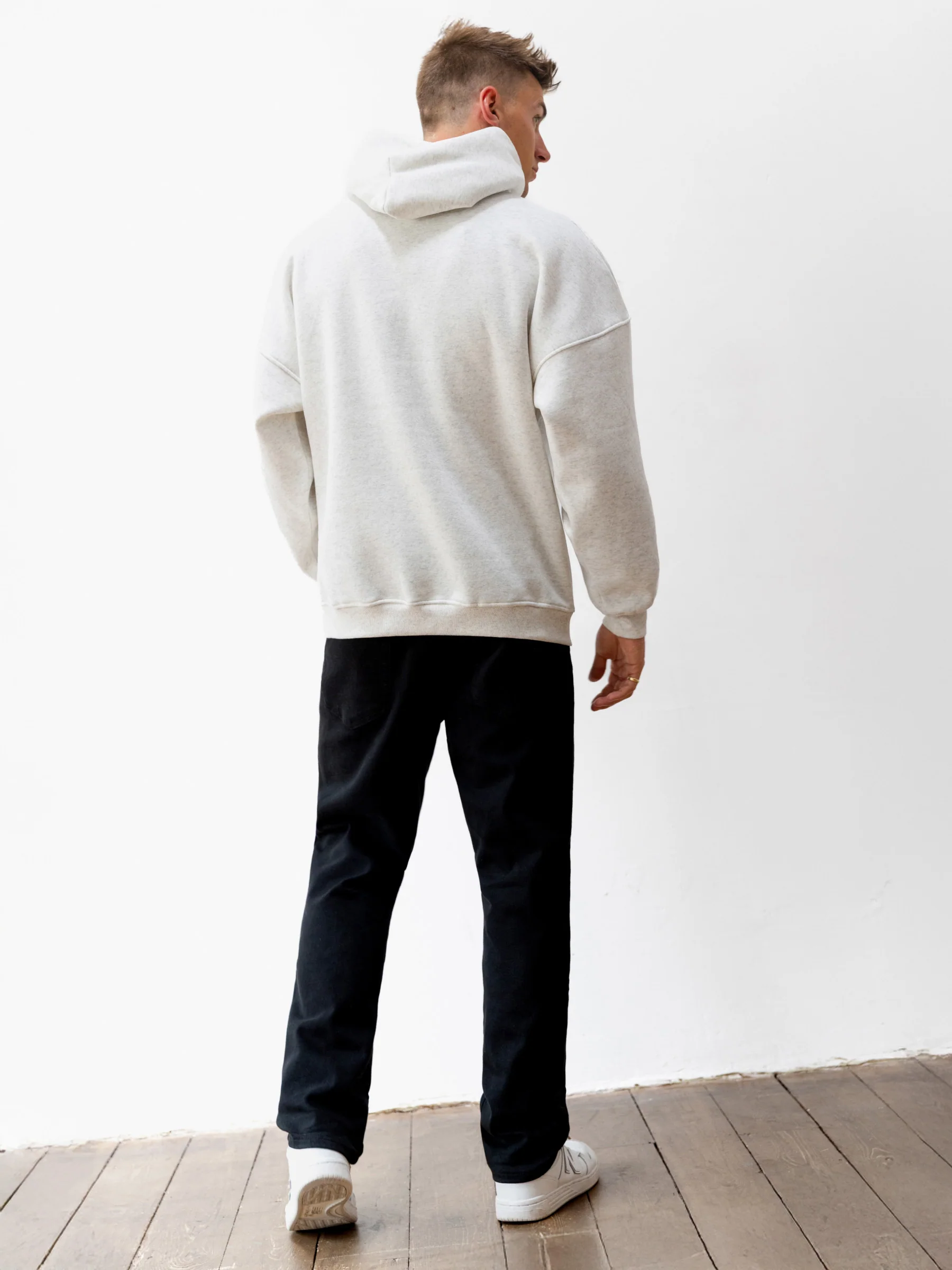 Mercer Relaxed Hoodie - Marl White - Image 3