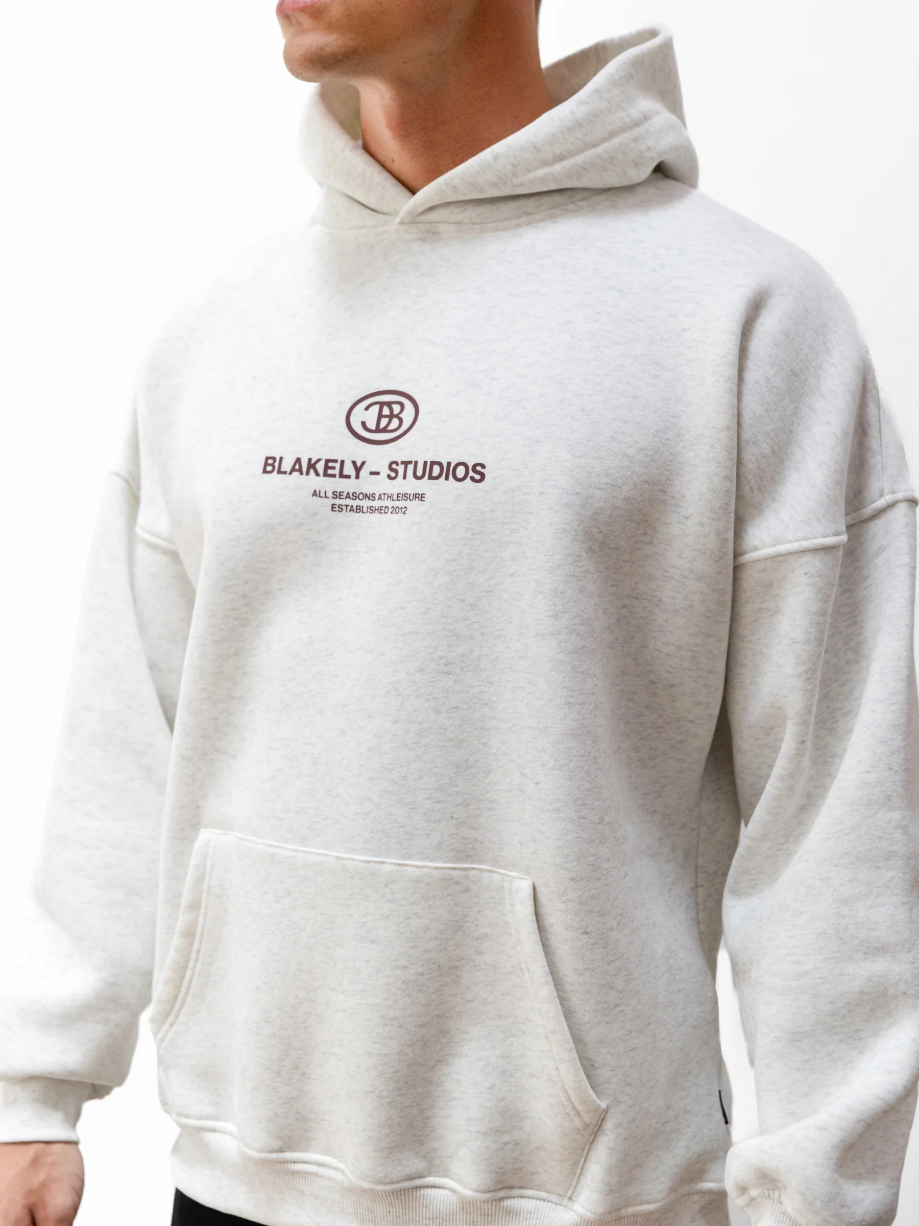 Mercer Relaxed Hoodie - Marl White - Image 4