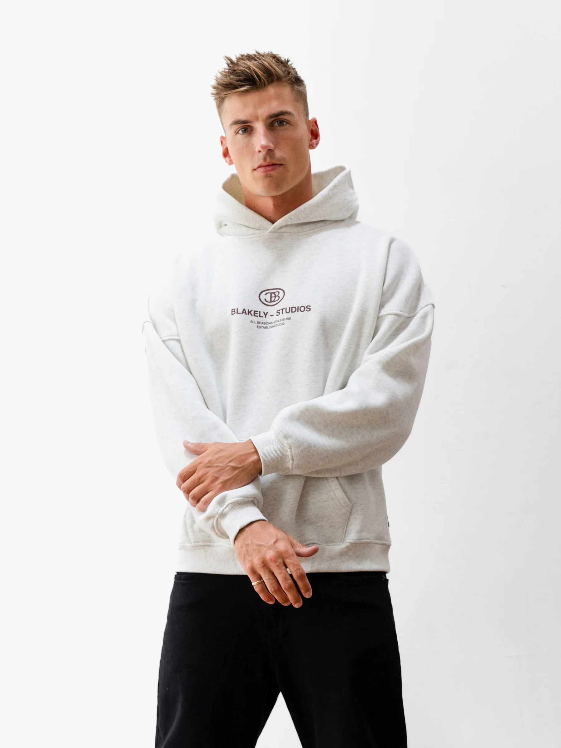 Mercer Relaxed Hoodie - Marl White - Image 6
