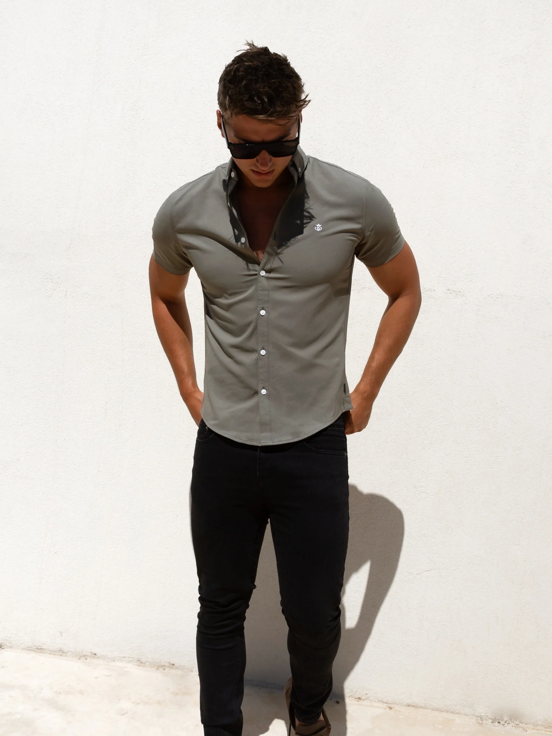 Merrick Short Sleeve Shirt - Khaki Green - Image 6