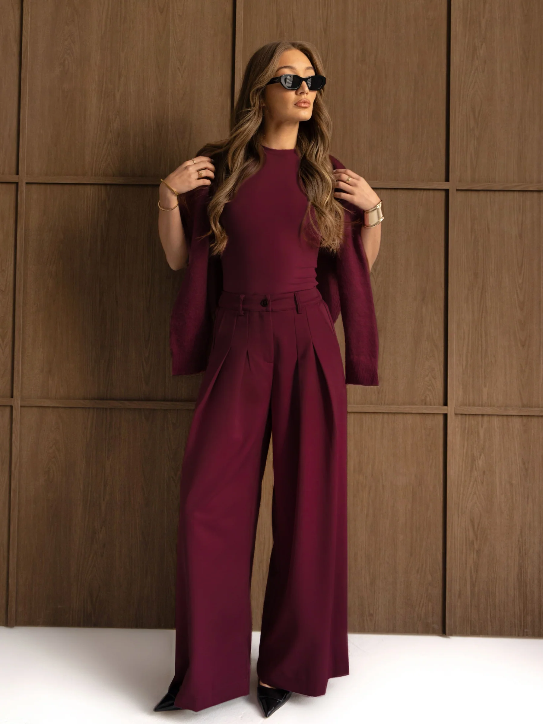 Mindy Knitted Jumper - Burgundy - Image 5