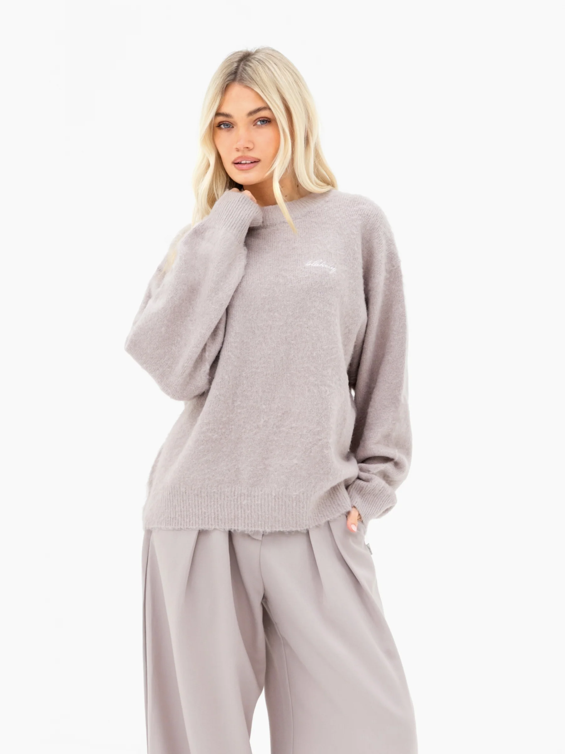 Mindy Knitted Jumper - Pebble - Image 5