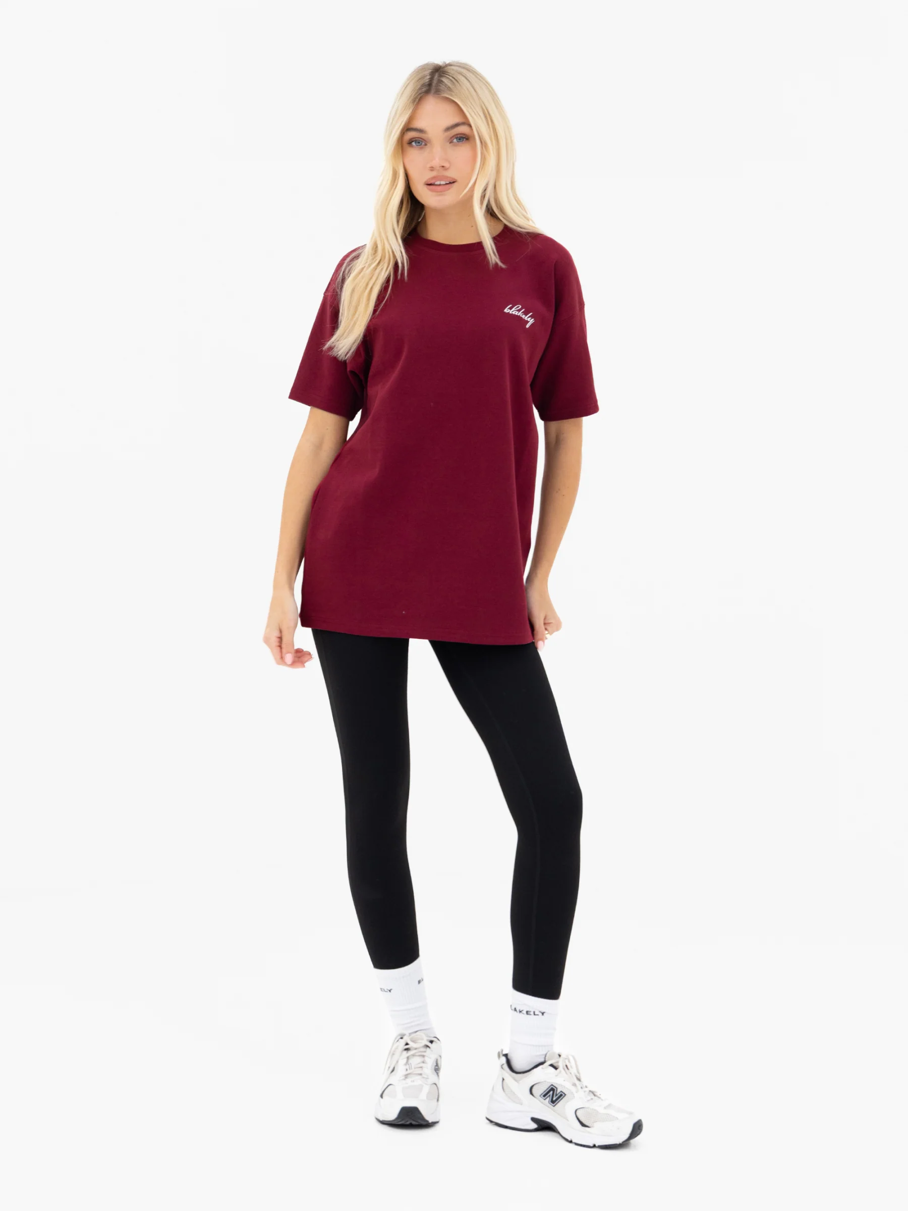 Mindy Oversized T-Shirt - Burgundy - Image 3