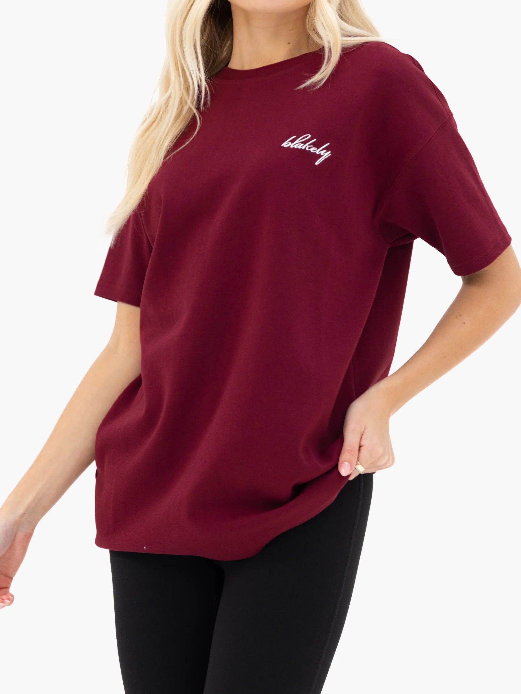 Mindy Oversized T-Shirt - Burgundy - Image 5