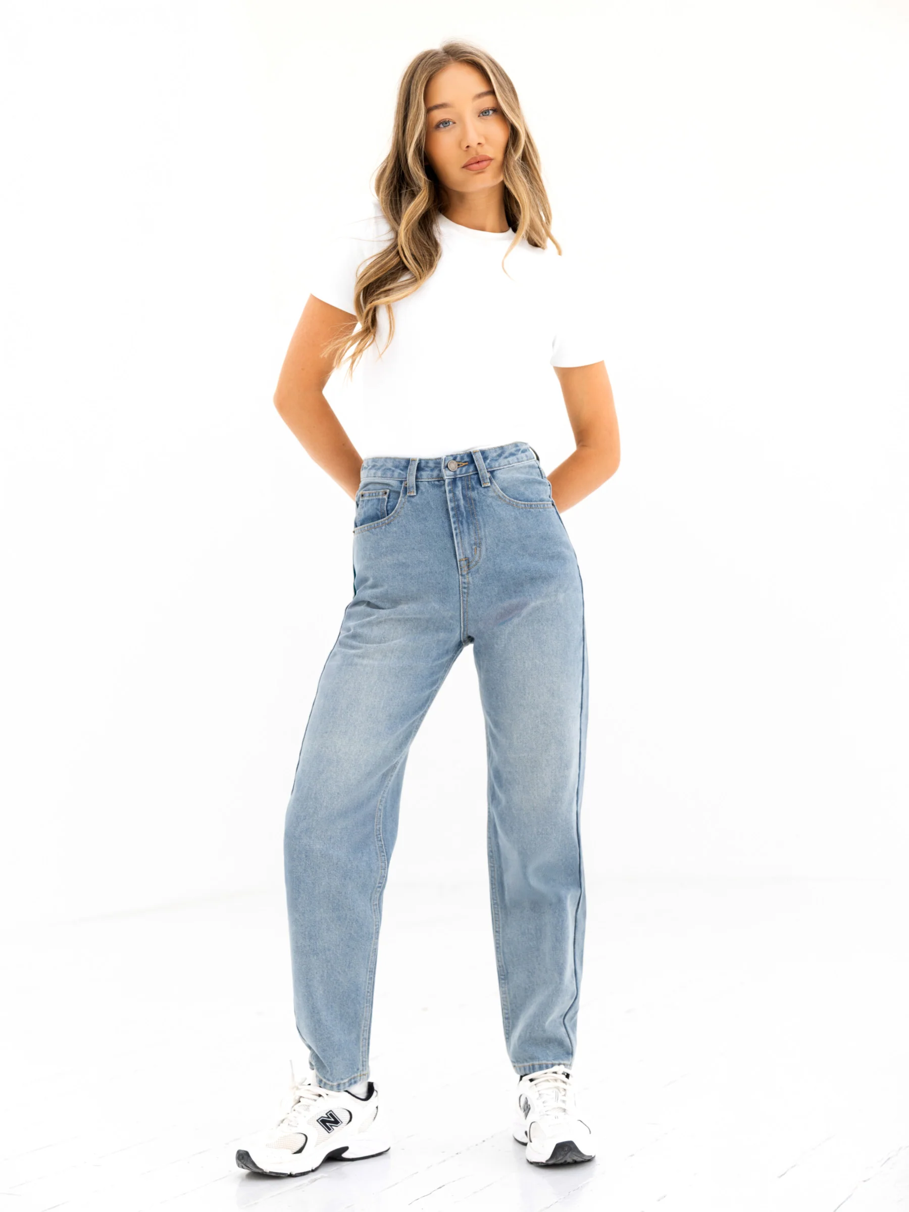 Blakely Mom Jeans - Faded Blue - Image 3