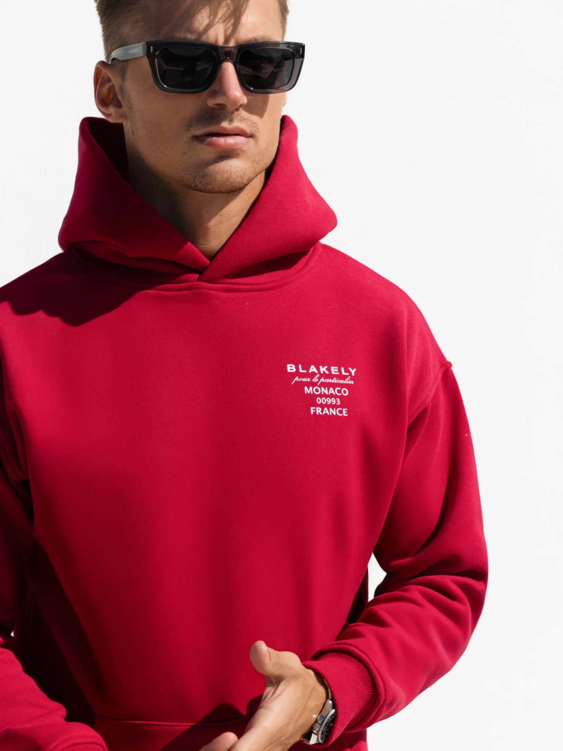Monaco Relaxed Hoodie - Red - Image 4