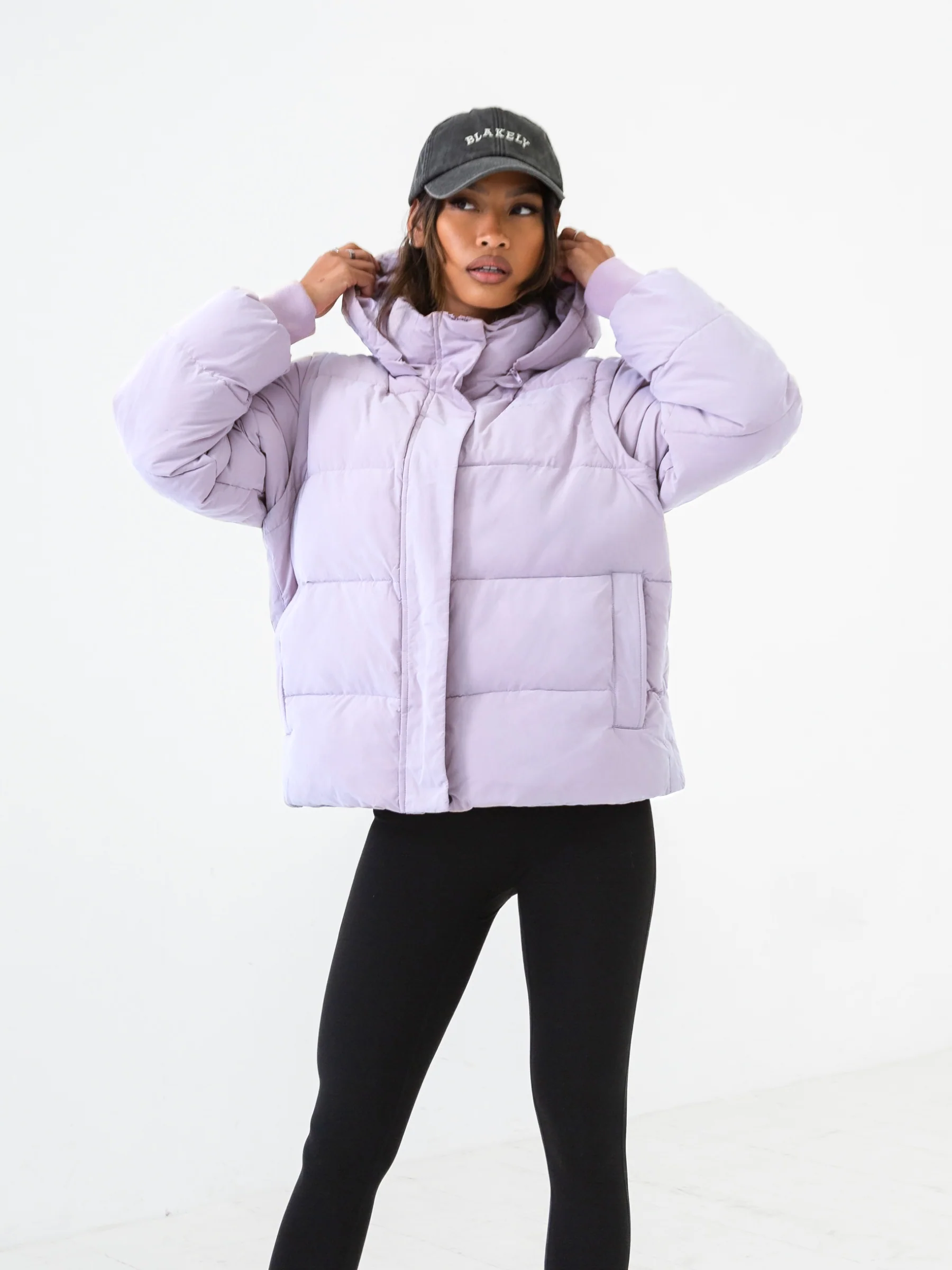 Multiway Puffer Coat 2 - Purple - Image 4