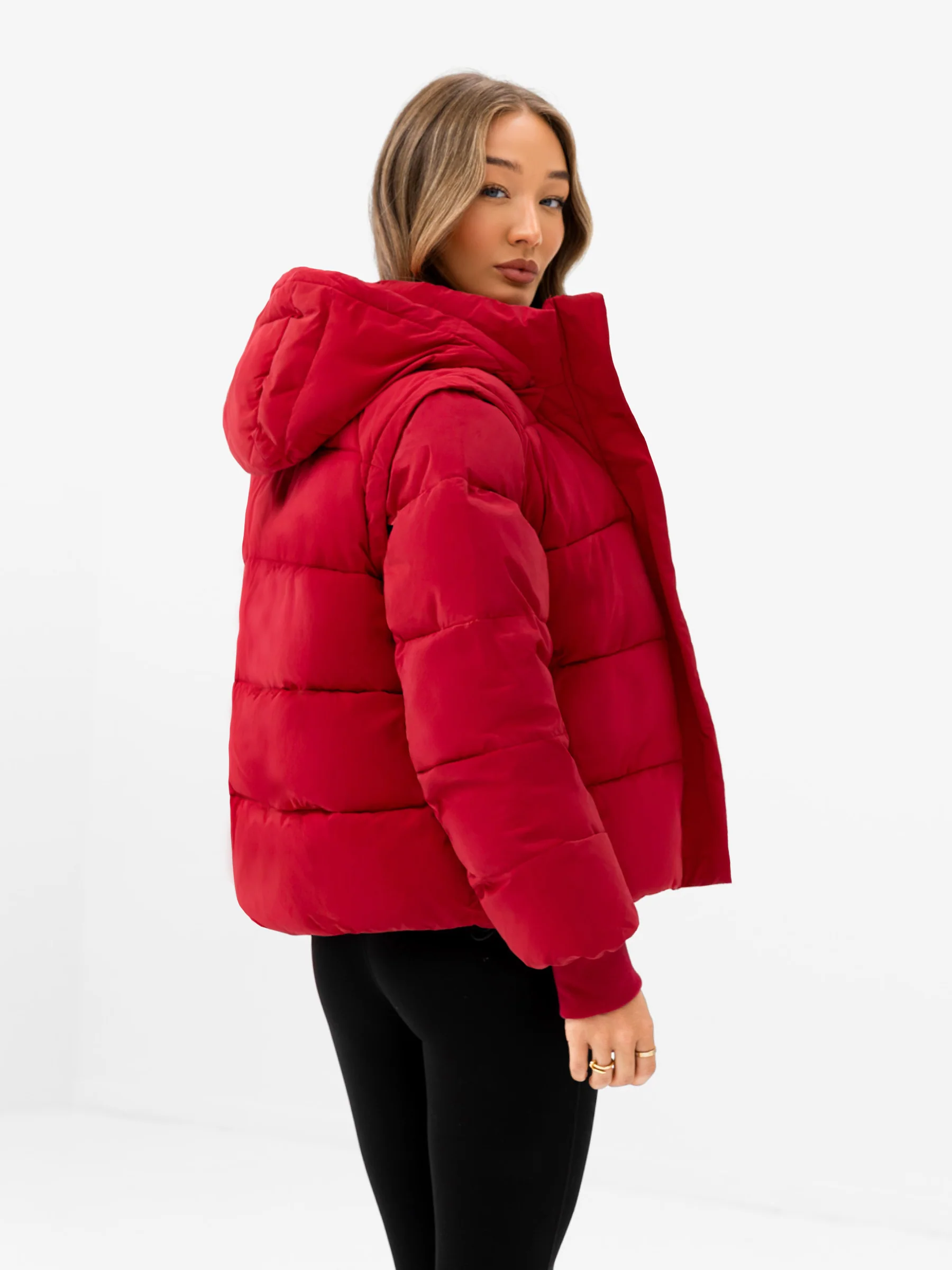 Multiway Puffer Coat 2 - Red - Image 4