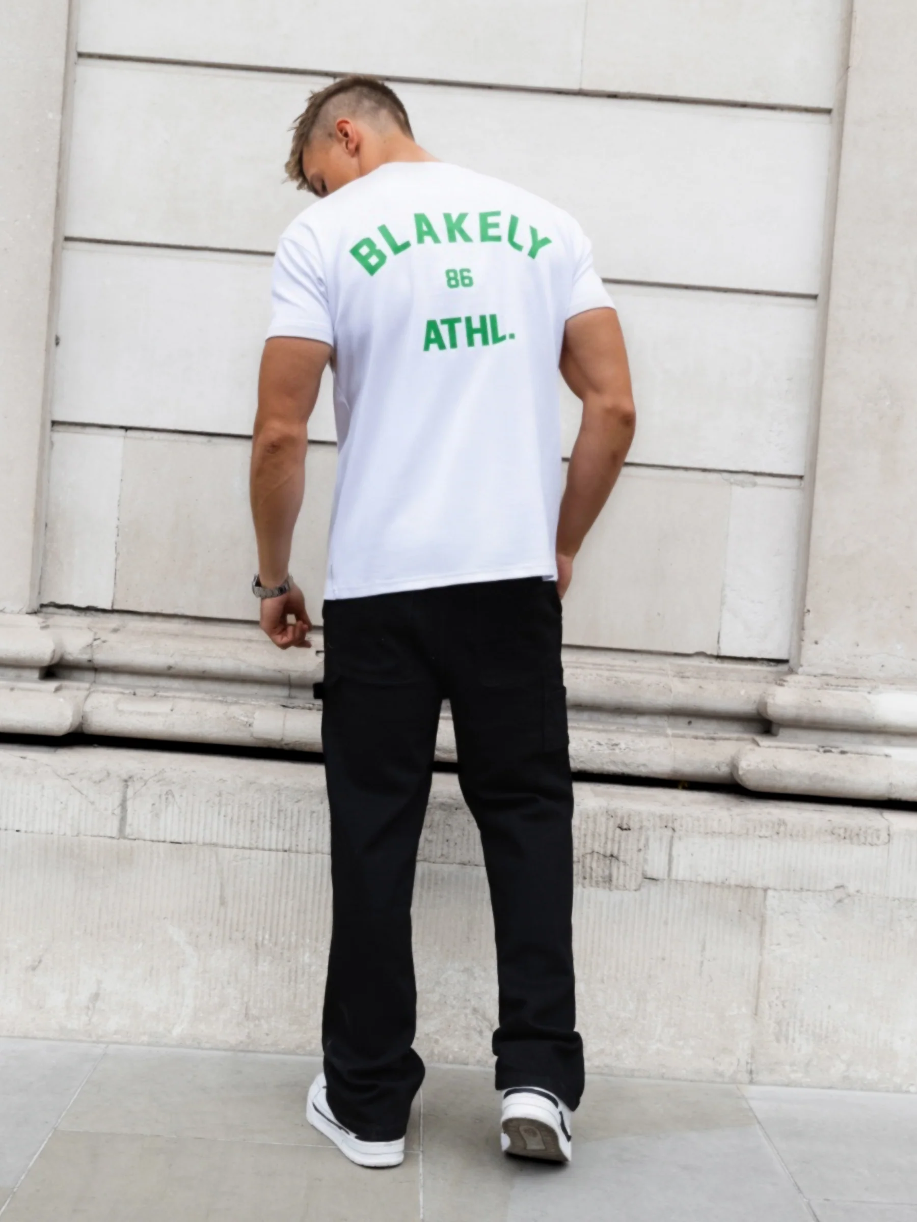 Niko Relaxed T-Shirt - White & Bold Green - Image 4