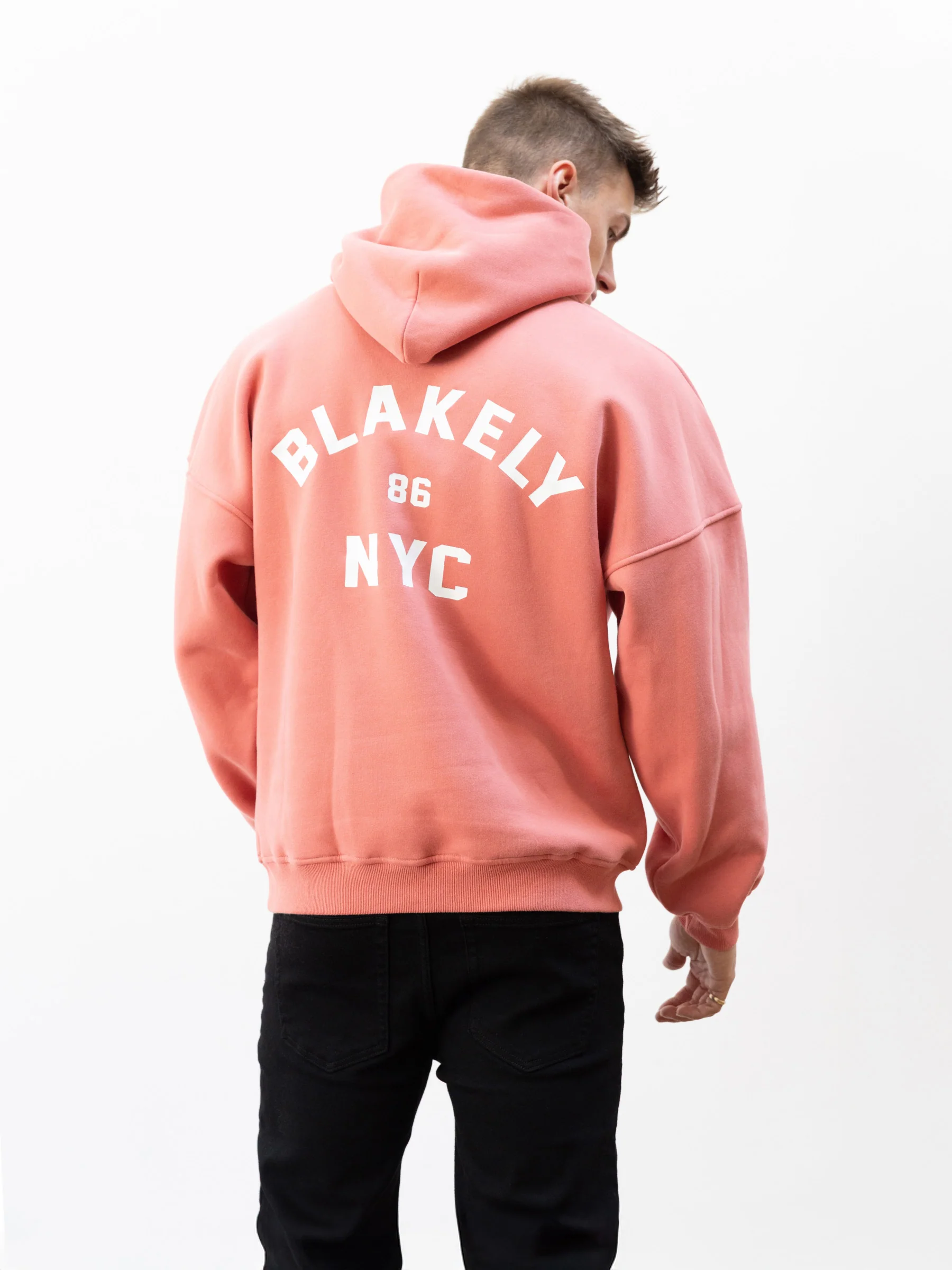 NYC Relaxed Hoodie - Coral - Image 3