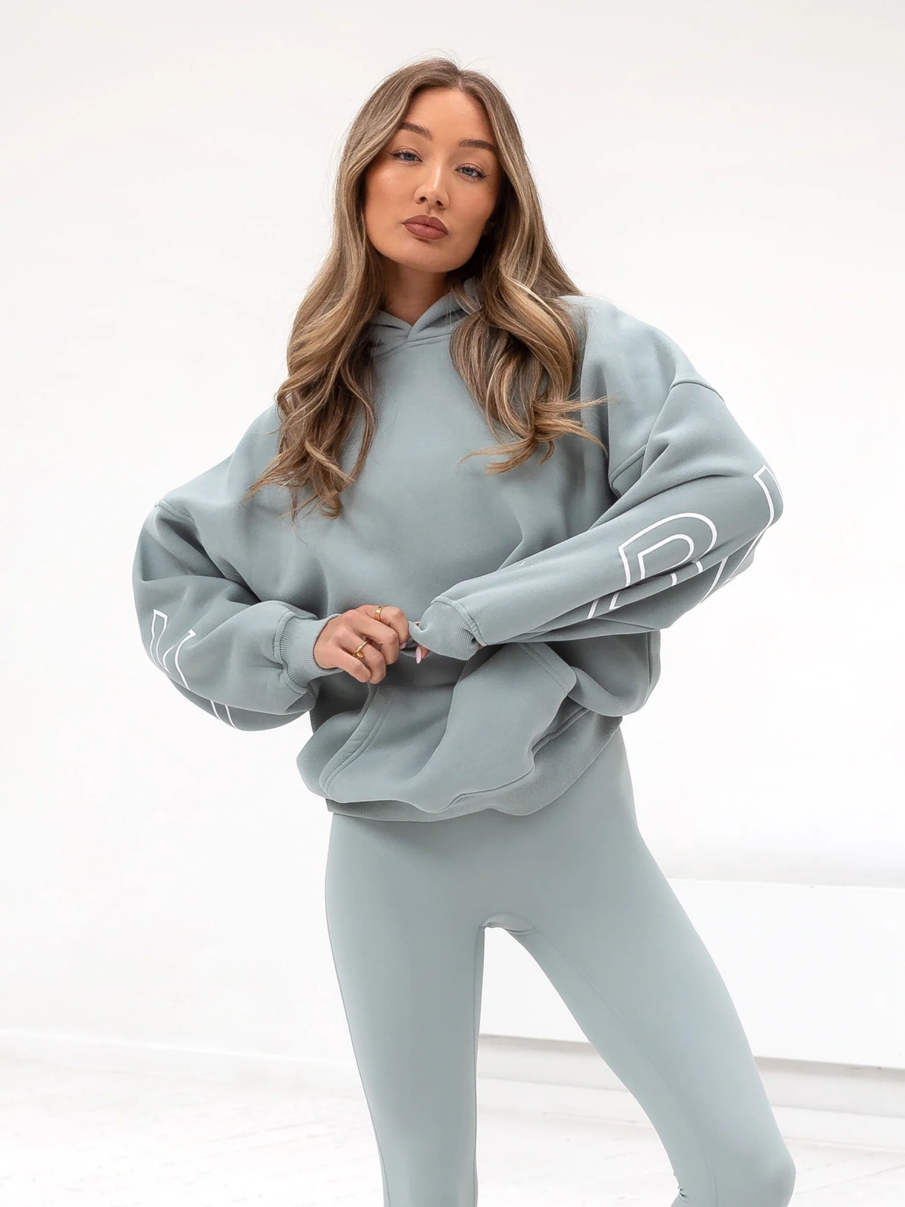 Outline Isabel Oversized Hoodie - Mineral Blue - Image 2