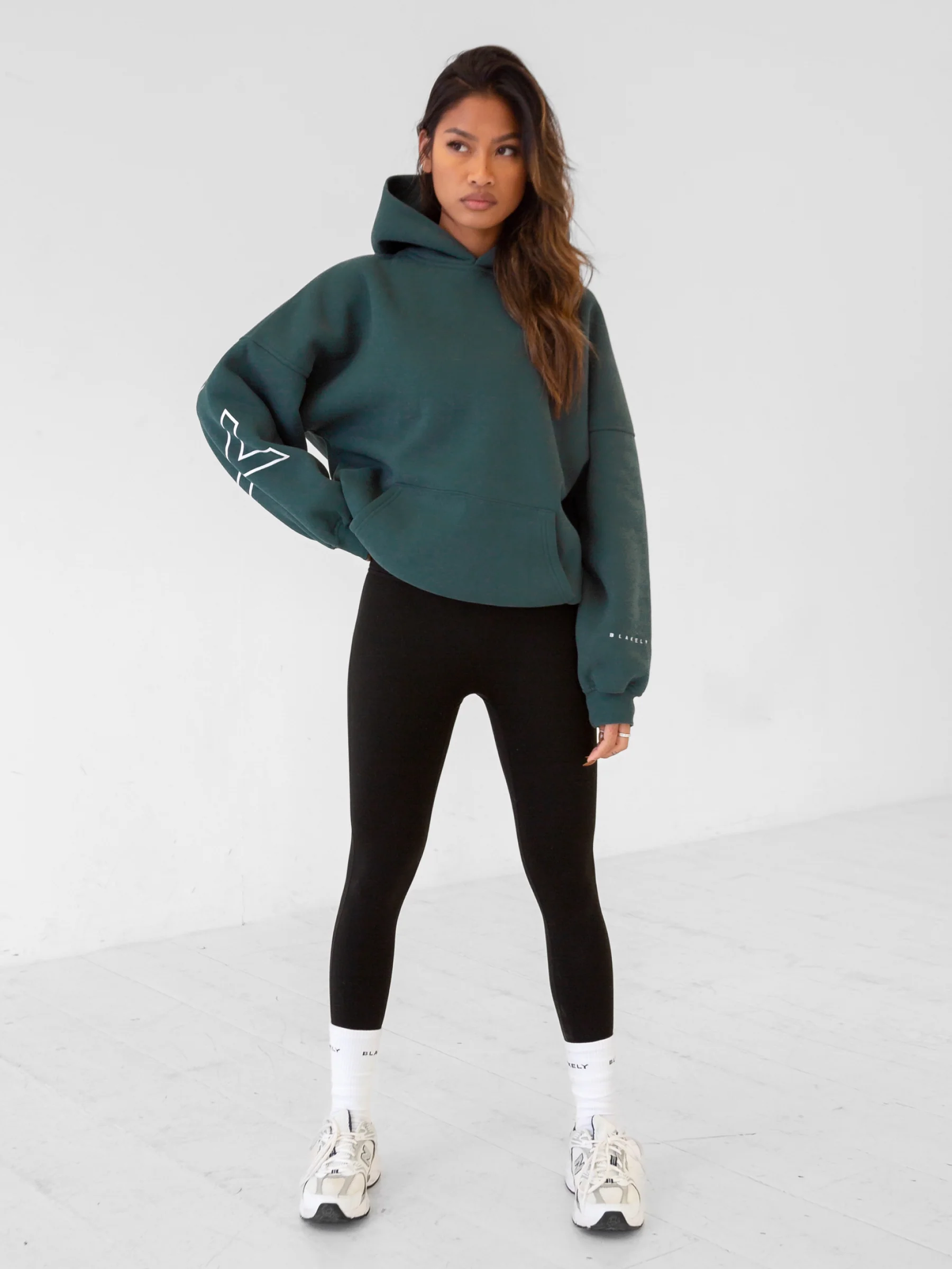 Outline Isabel Oversized Hoodie - Teal Green - Image 4