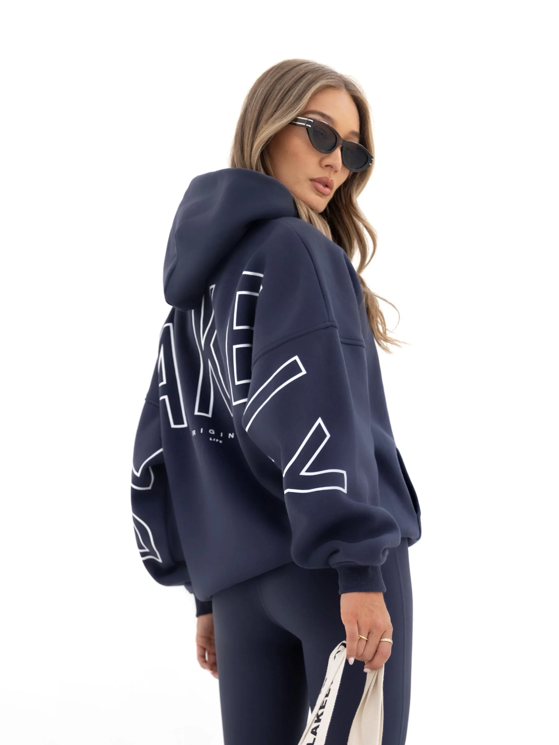 Outline Isabel Oversized Hoodie - True Navy - Image 5