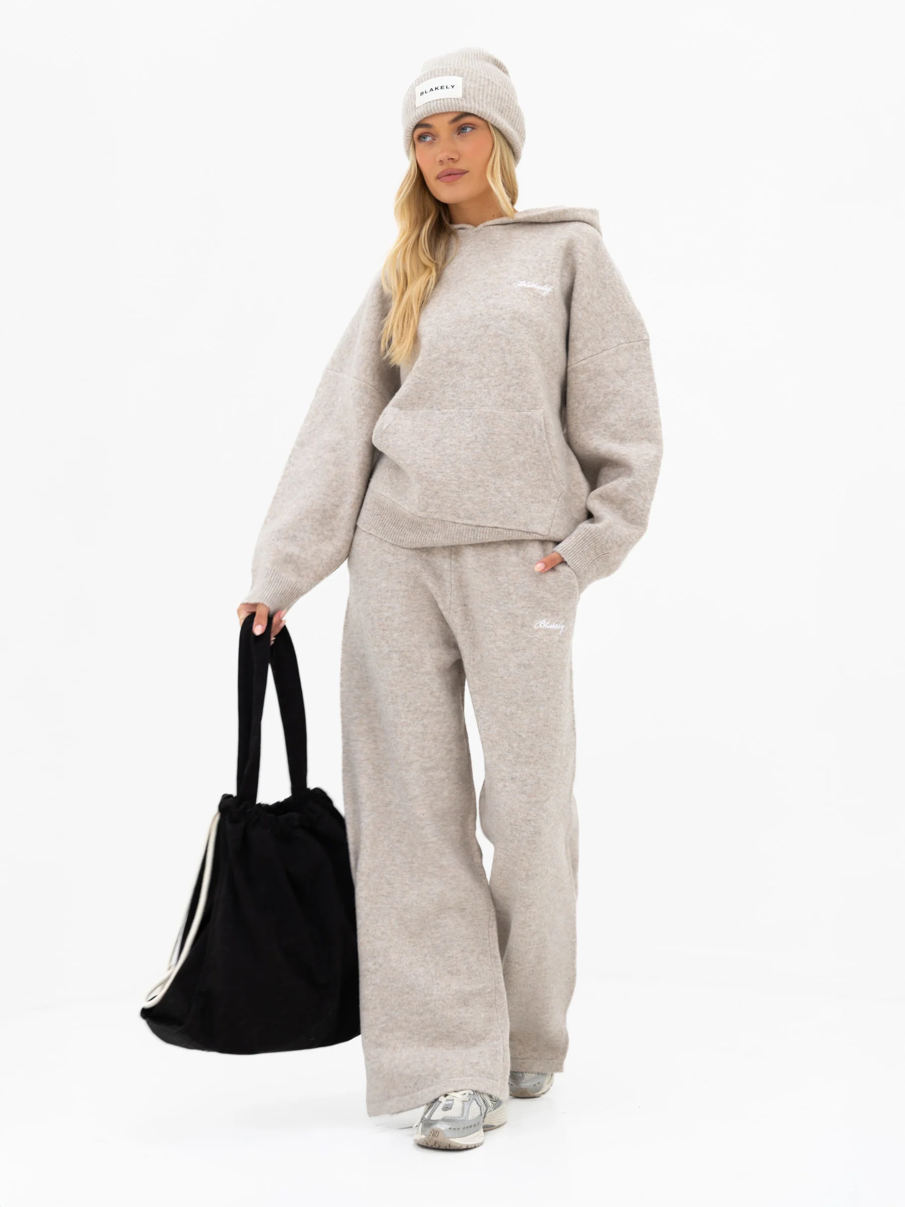 Oversized Knitted Hoodie - Toasted Taupe - Image 6