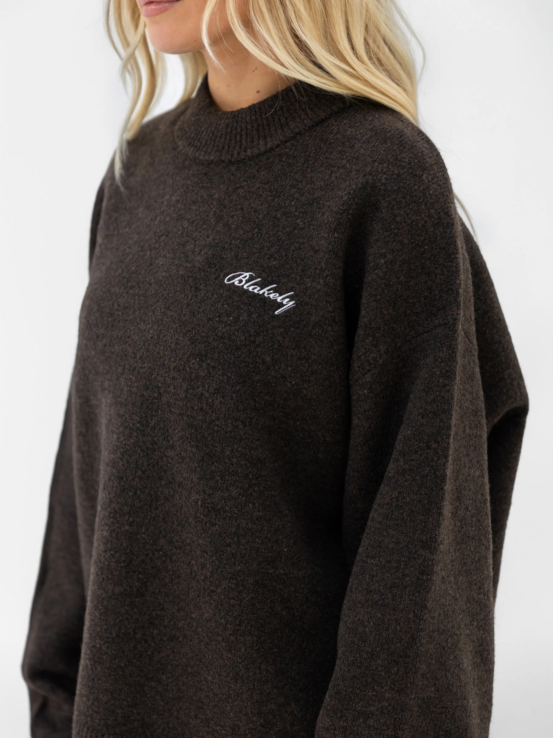 Oversized Knitted Jumper - Chocolate Brown - Image 6
