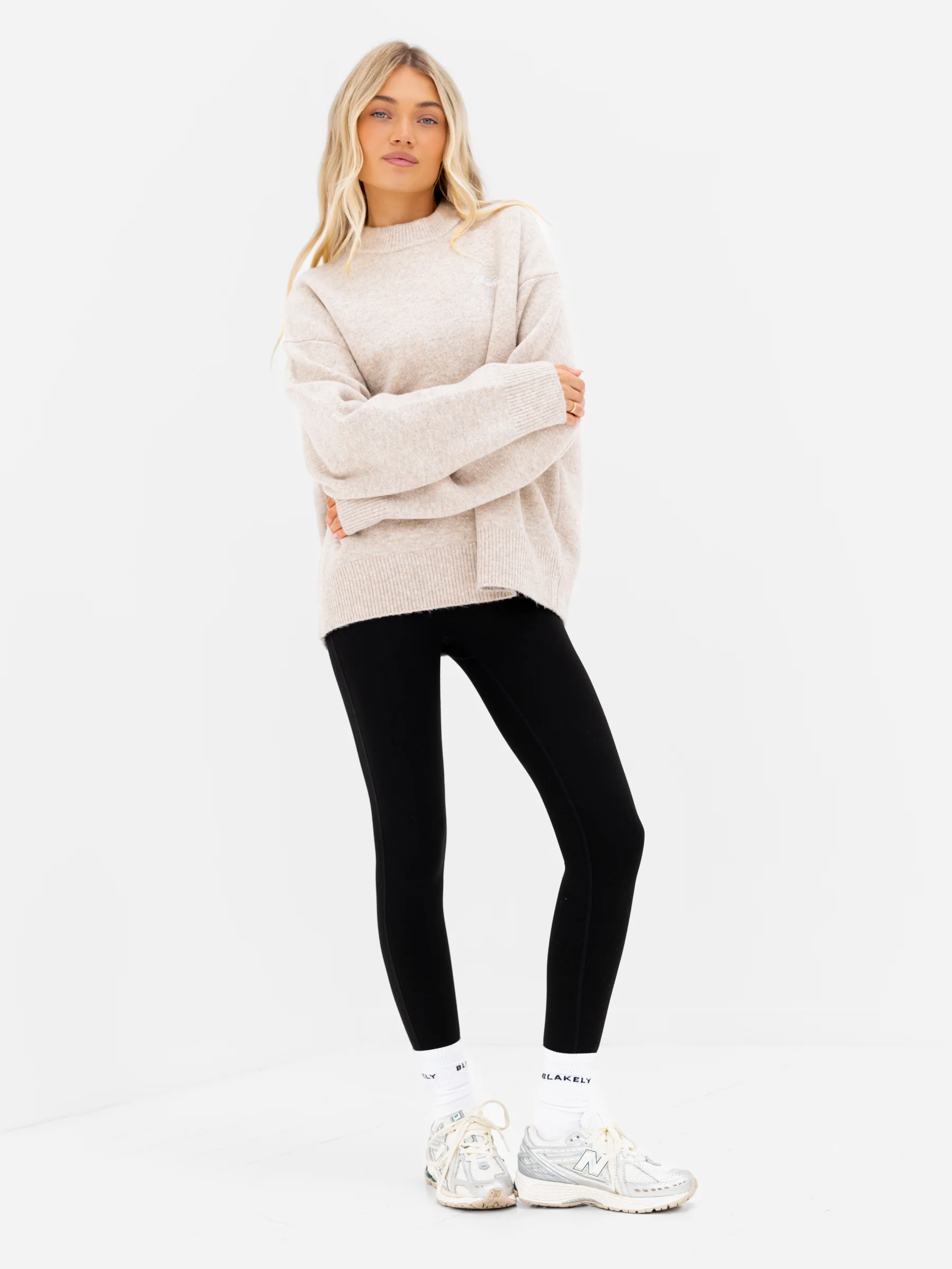 Oversized Knitted Jumper - Toasted Taupe - Image 3
