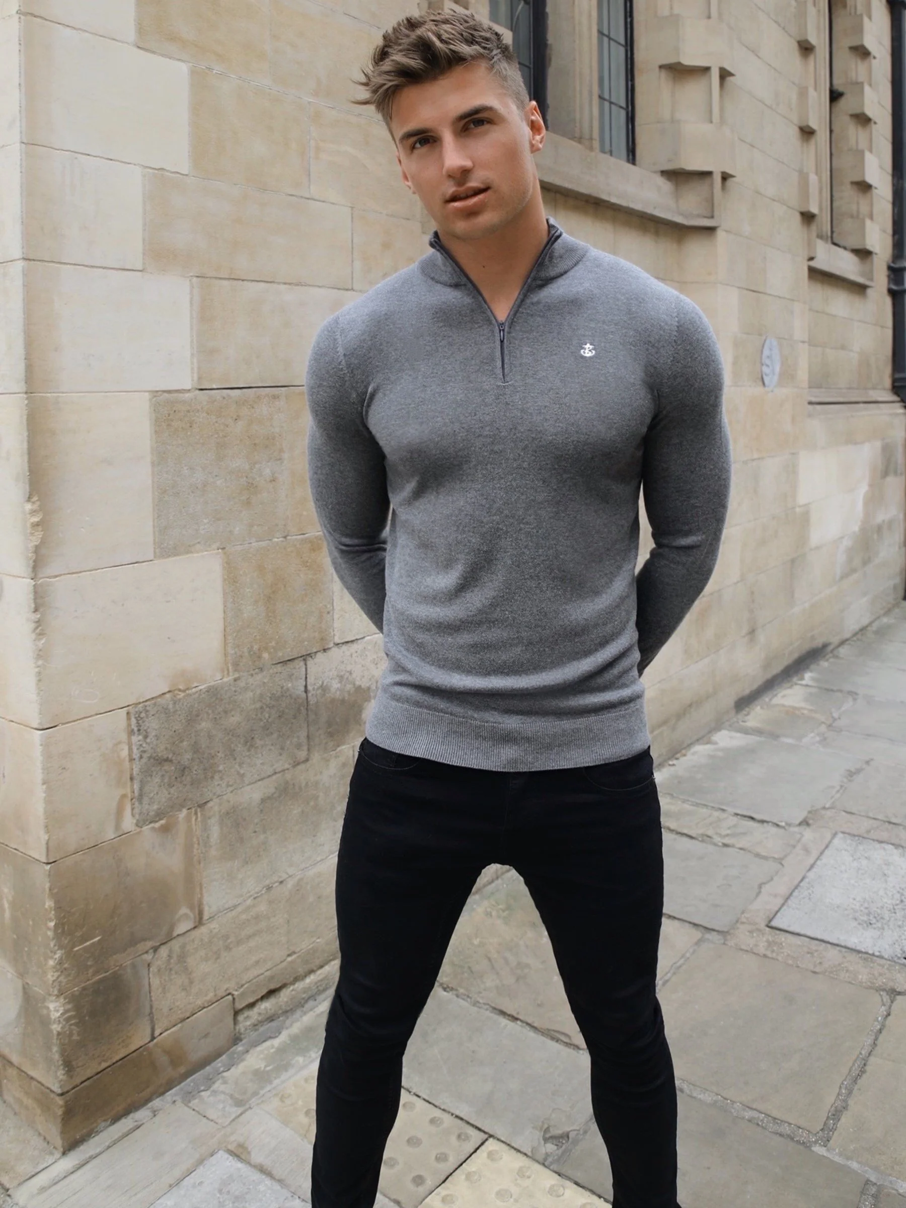 Oxbridge Jumper - Charcoal - Image 2