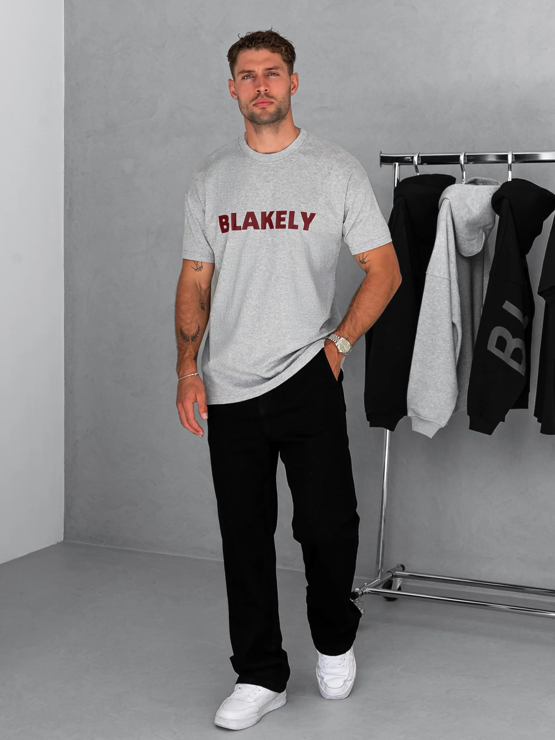Raife Relaxed T-Shirt - Marl Grey - Image 3