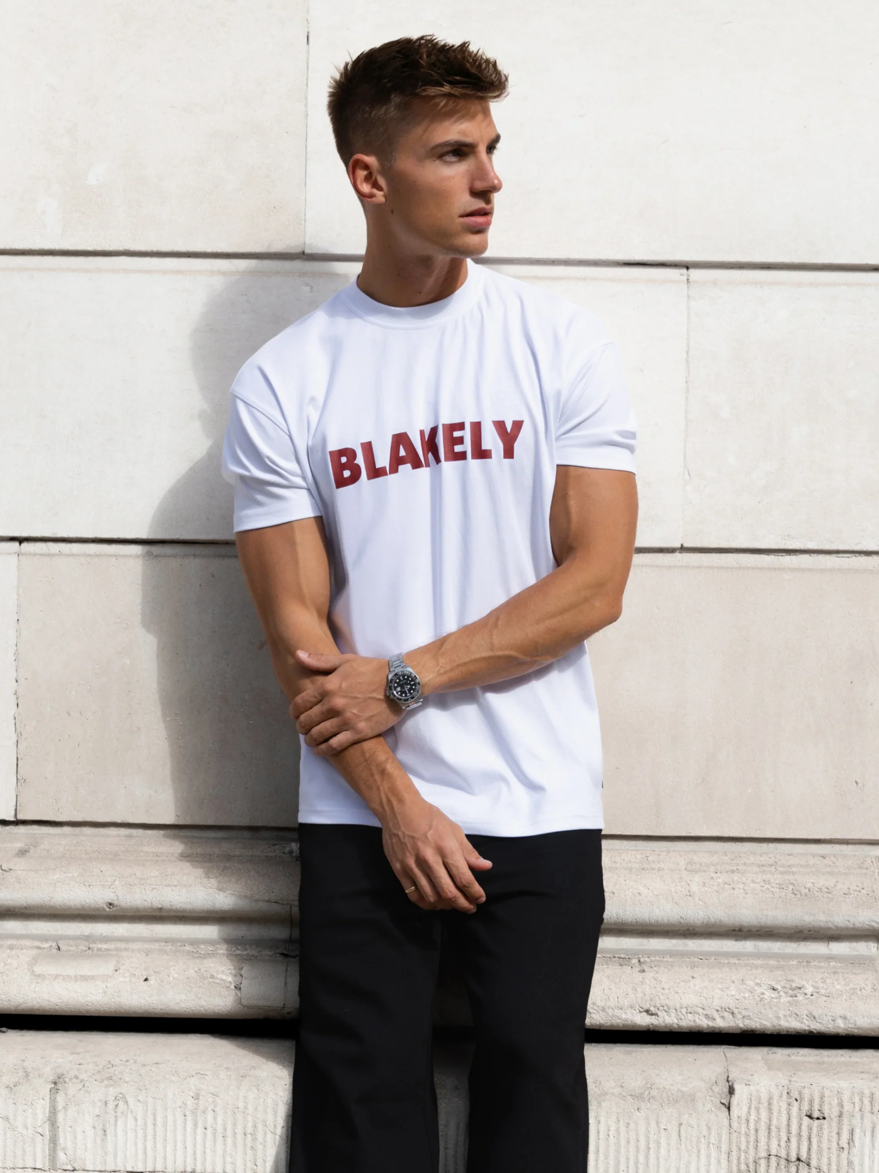 Raife Relaxed T-Shirt - White & Red - Image 2