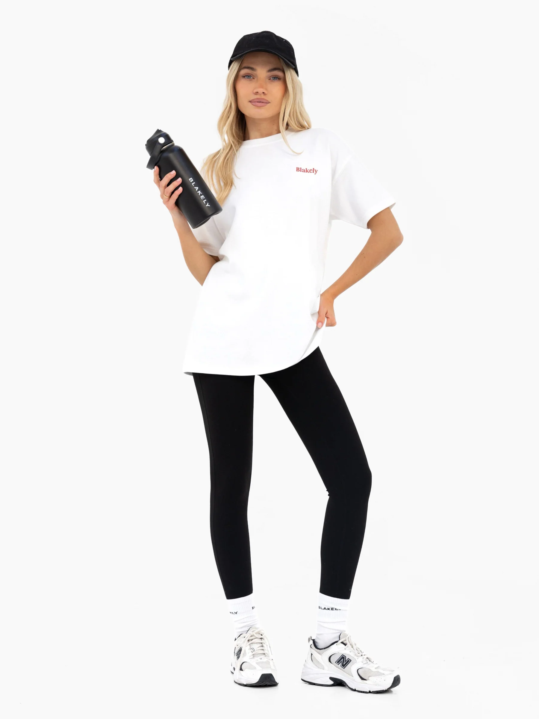 Saskia Oversized T-Shirt - Flat White & Cherry Red - Image 5
