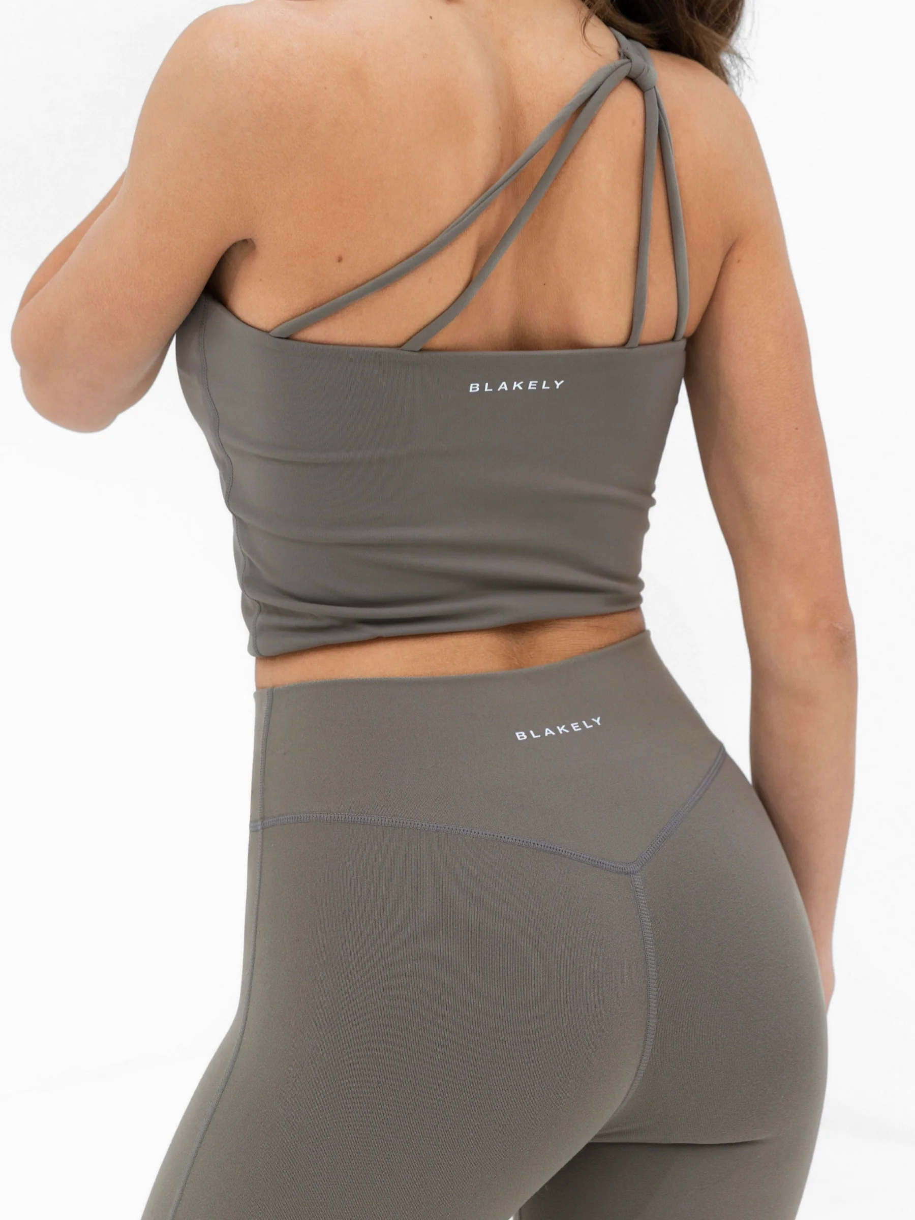 SculptForm One Shoulder Vest - Safari Green - Image 2