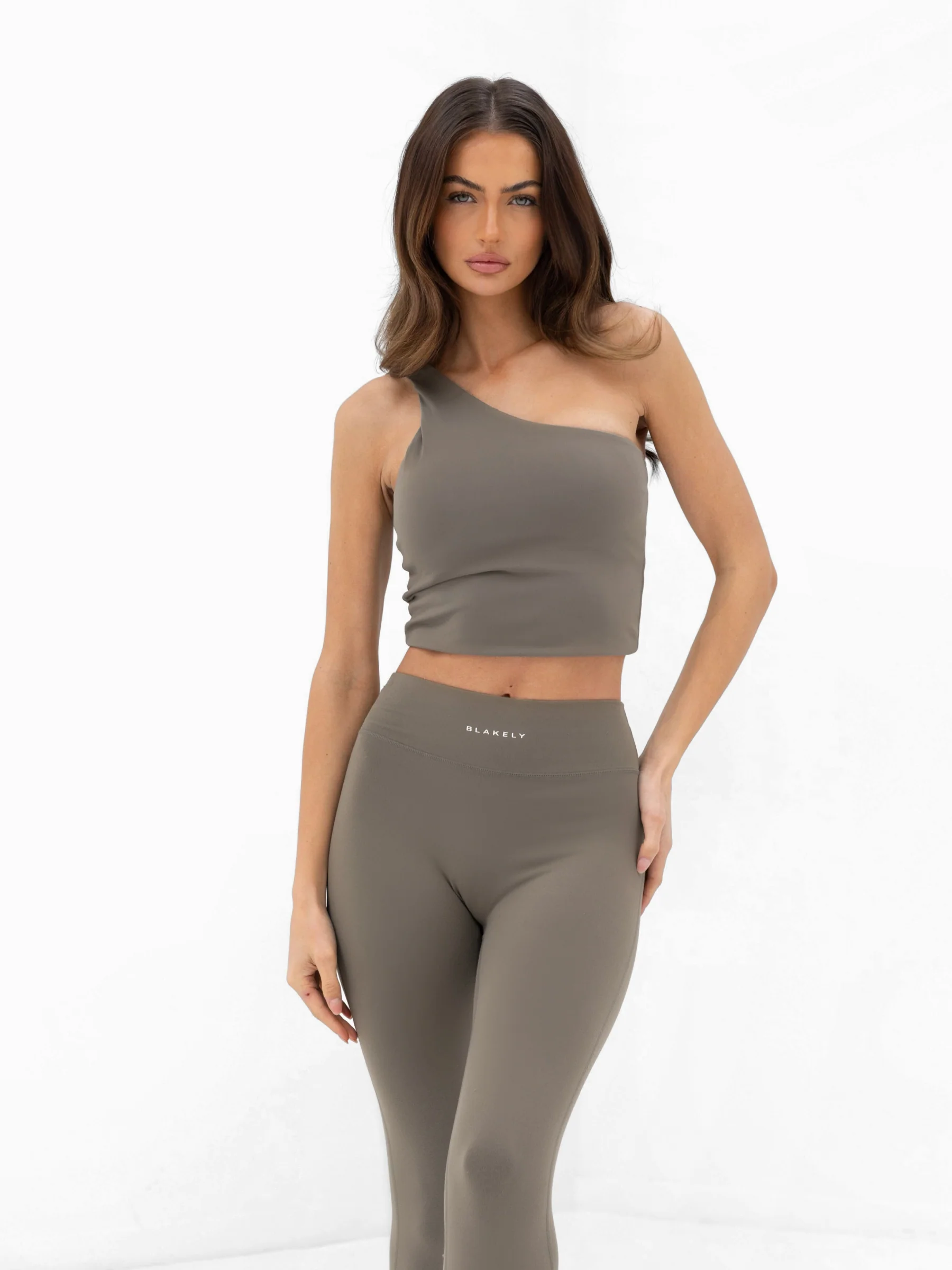 SculptForm One Shoulder Vest - Safari Green - Image 5