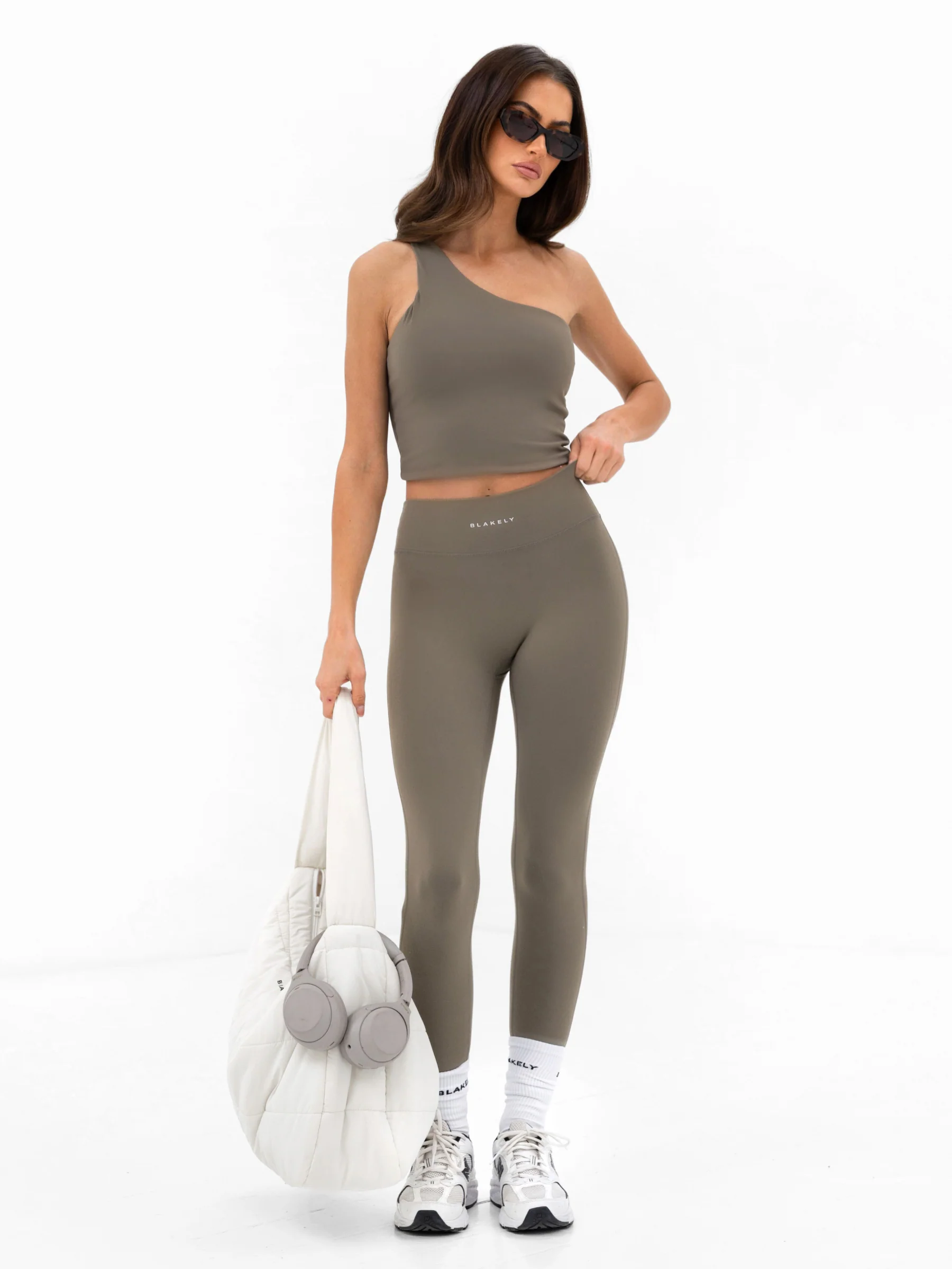 SculptForm One Shoulder Vest - Safari Green - Image 6