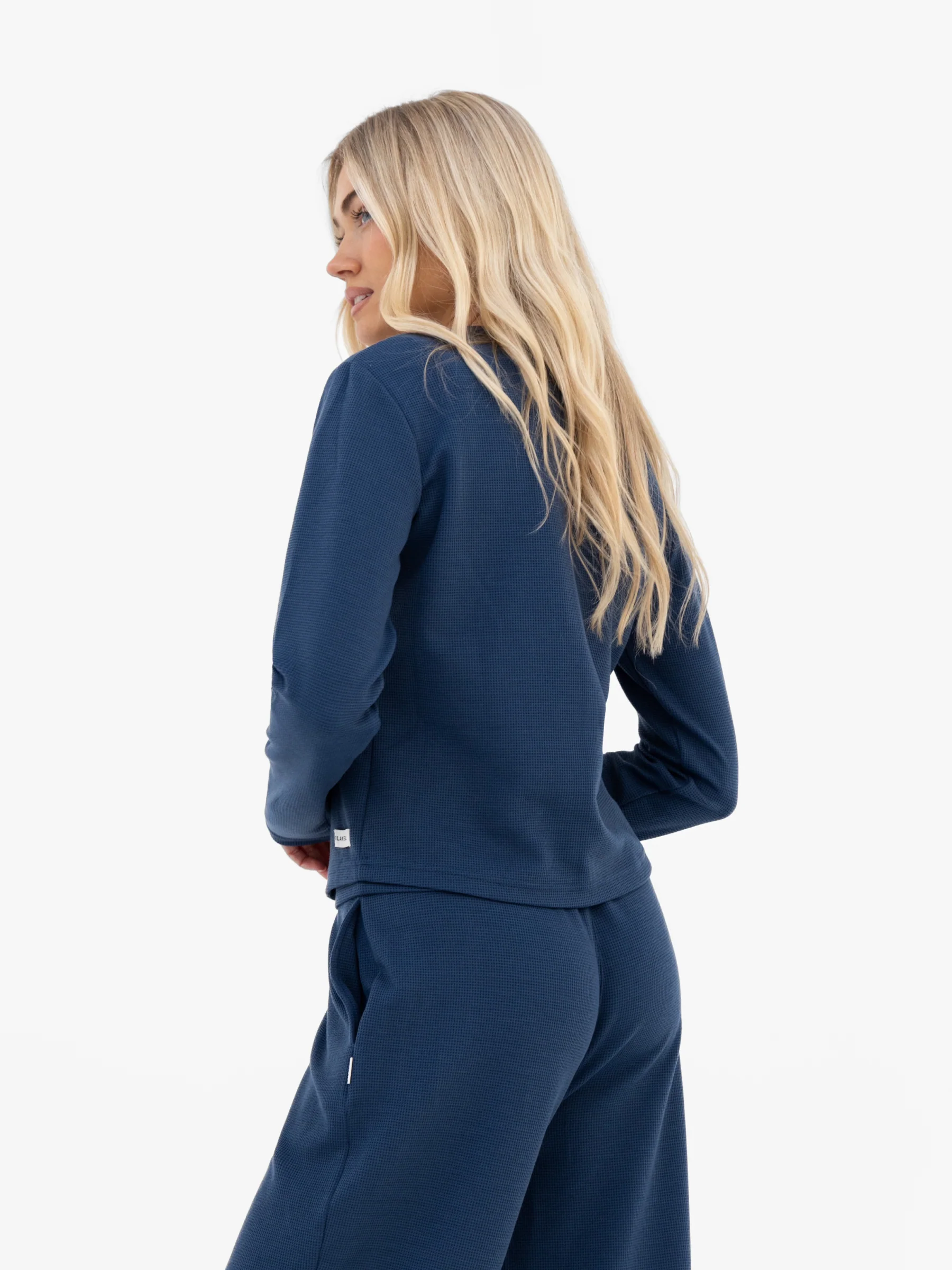 Soft Waffle Cardigan - Blue - Image 2