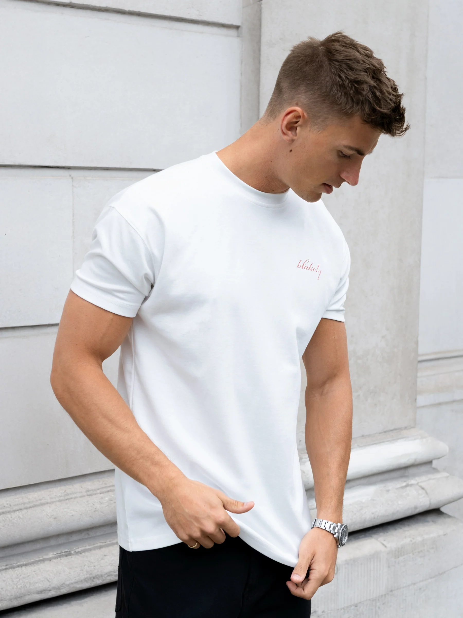 Sonny Relaxed T-Shirt - White & Bright Red - Image 6