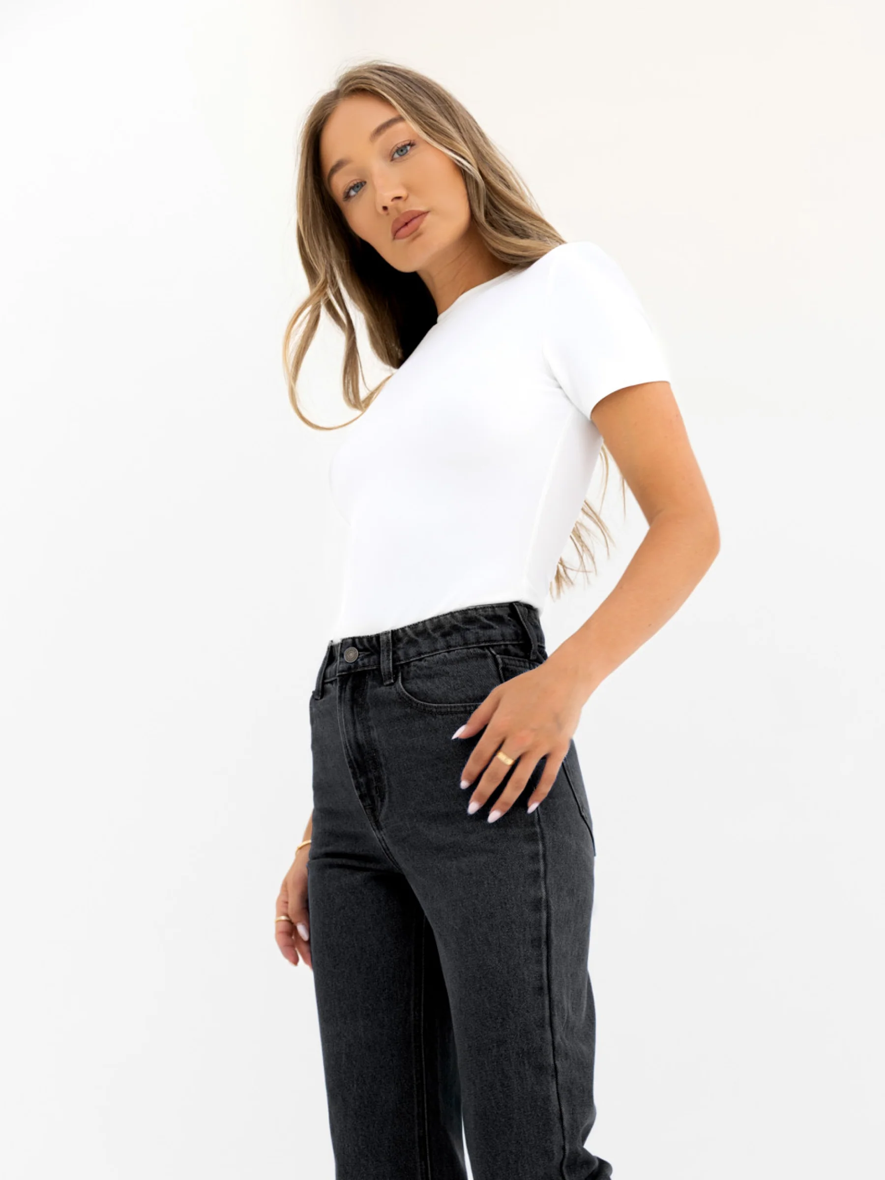 Blakely Straight Cut Jeans - Washed Black - Image 5