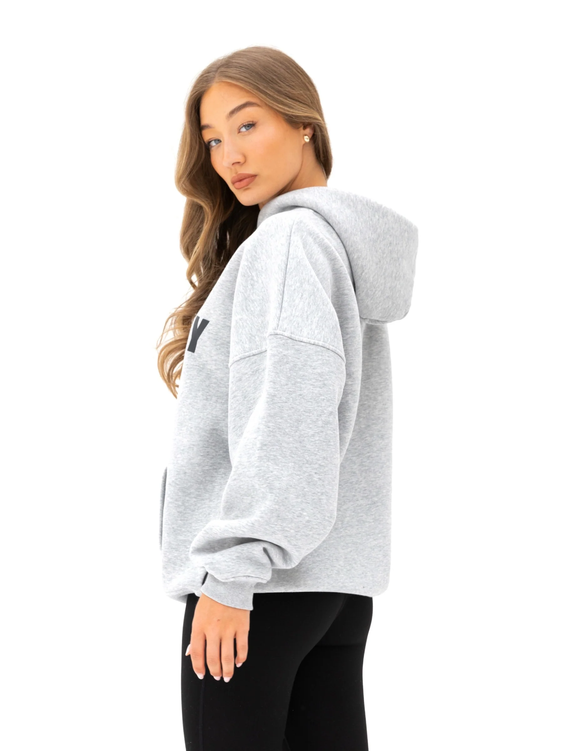 Studio Oversized Hoodie - Marl Grey - Image 4
