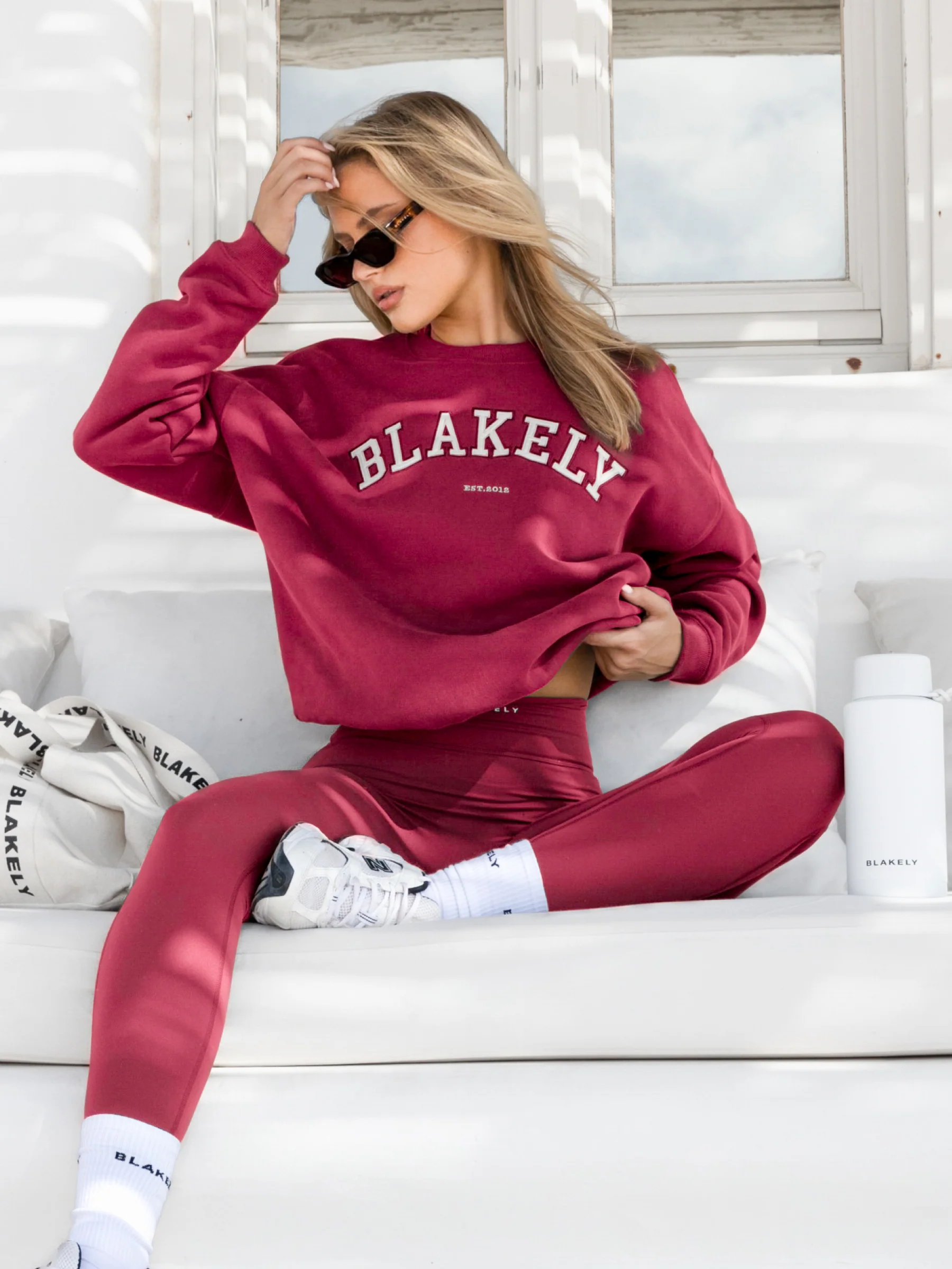 Varsity Oversized Jumper - Deep Pink - Image 2