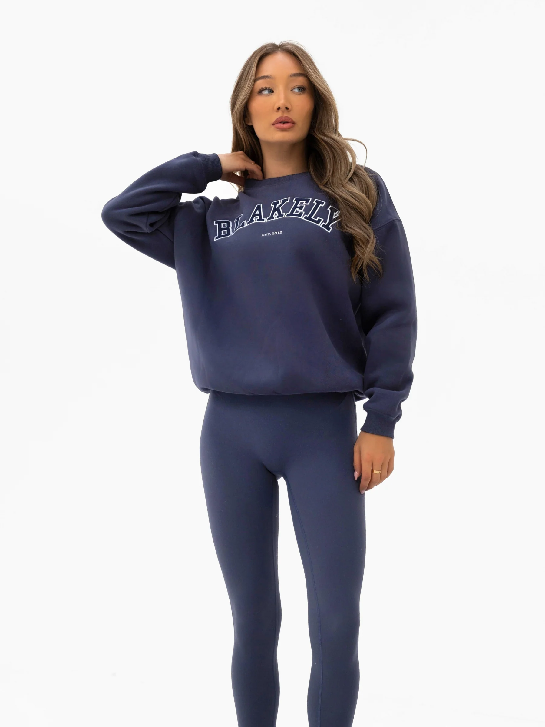 Varsity Oversized Jumper - True Navy - Image 5