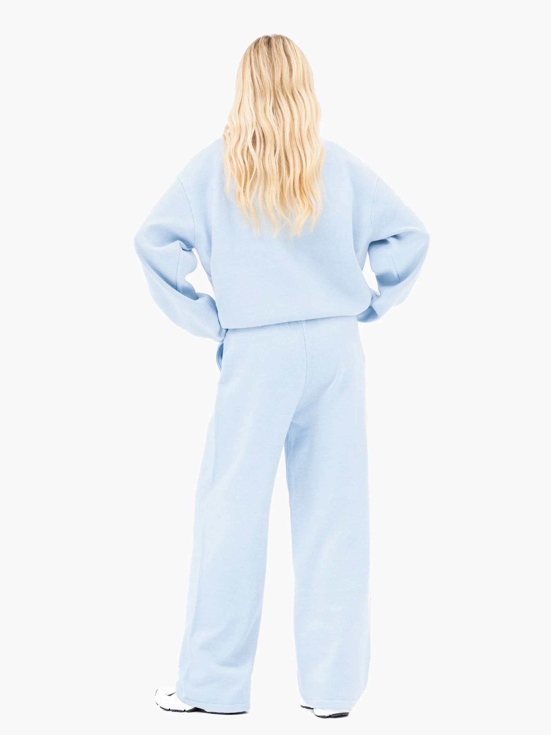 Varsity Oversized Knitted Jumper - Baby Blue - Image 2