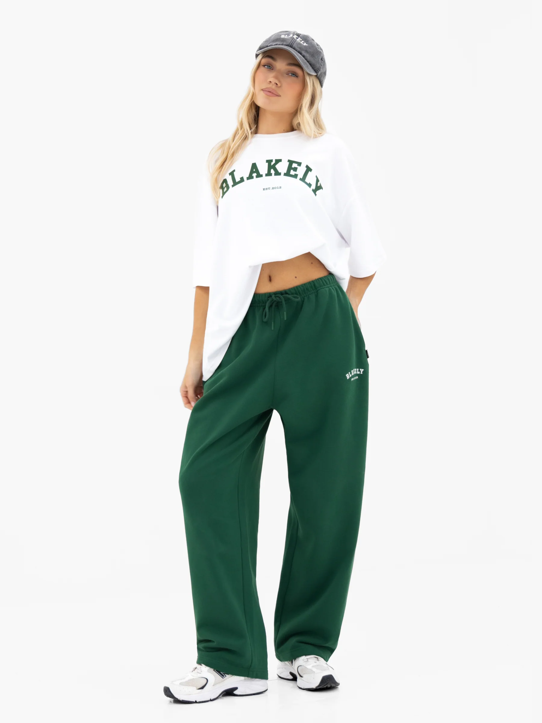 Varsity Ultra Oversized T-Shirt - White & Pine Green - Image 3