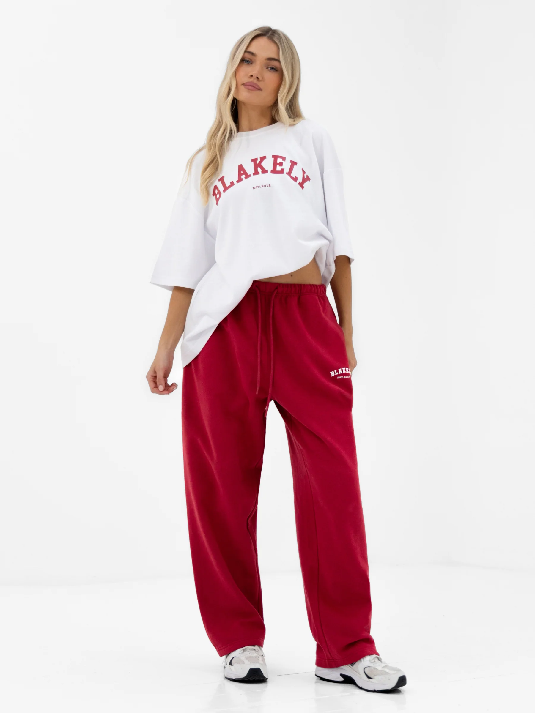 Varsity Ultra Oversized T-Shirt - White & Red - Image 3