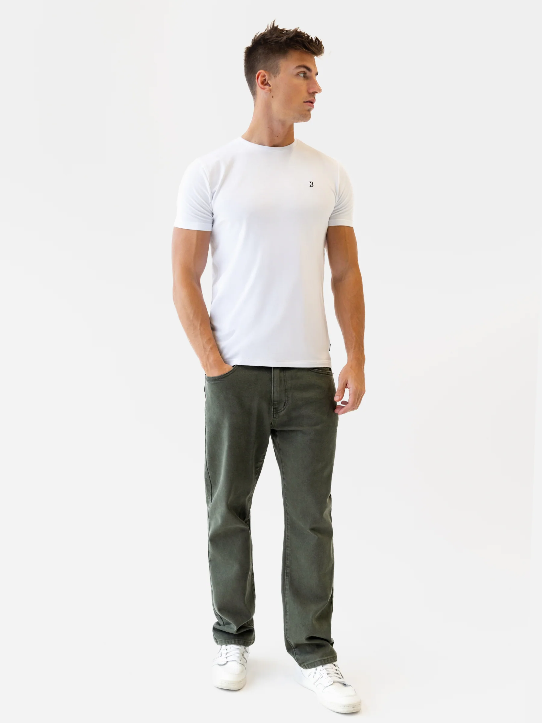 Vol.17 Straight Leg Jeans - Olive Green - Image 3