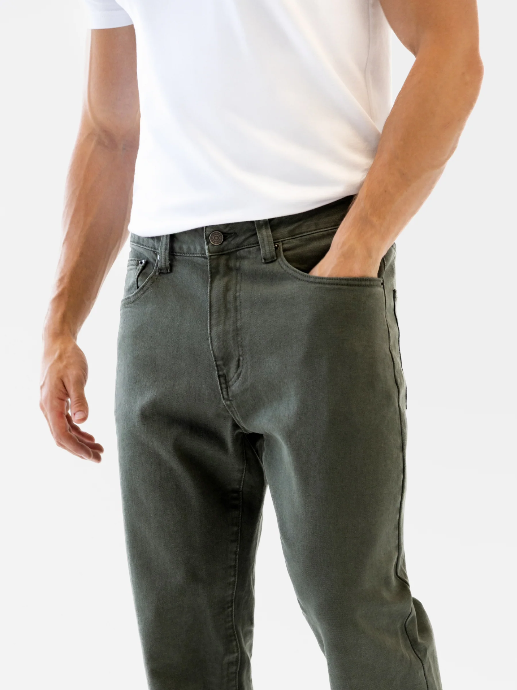 Vol.17 Straight Leg Jeans - Olive Green - Image 5