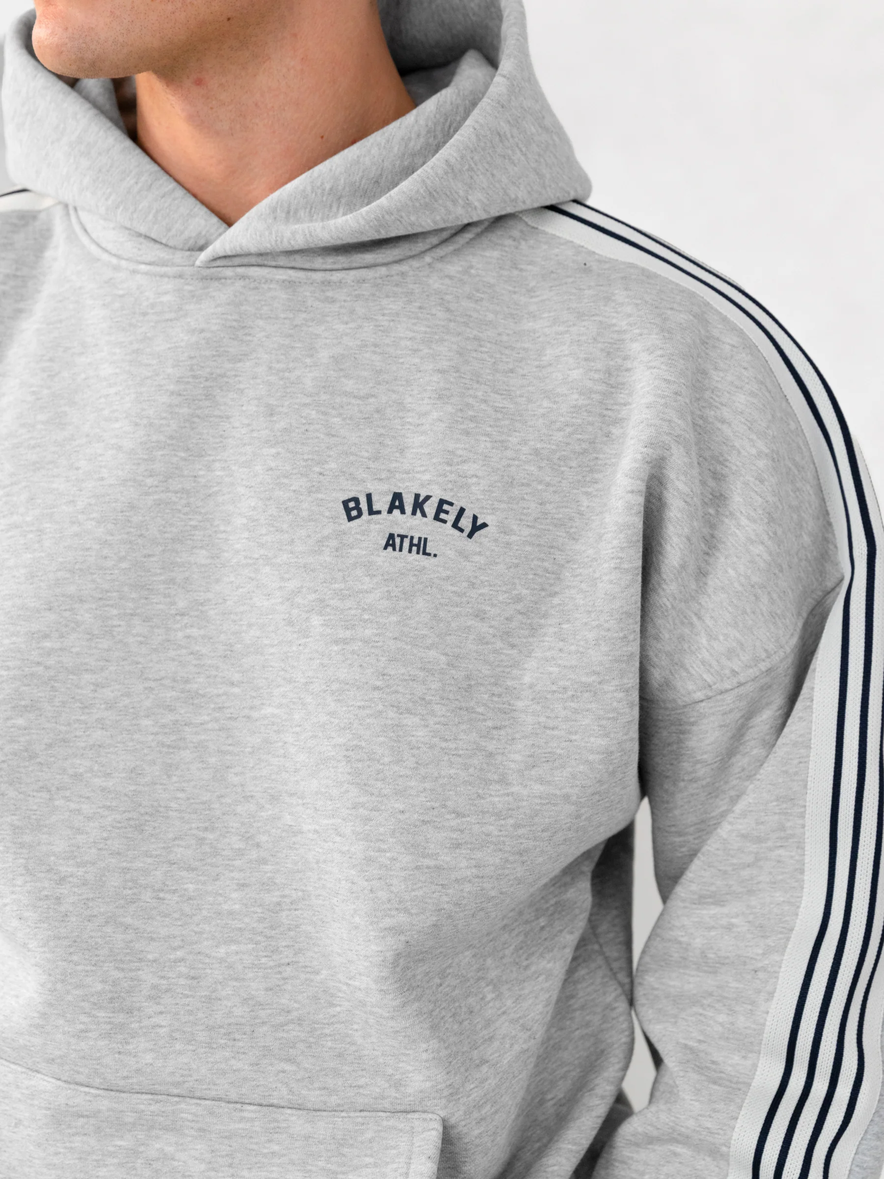 Zayd Relaxed Hoodie - Marl Grey - Image 4