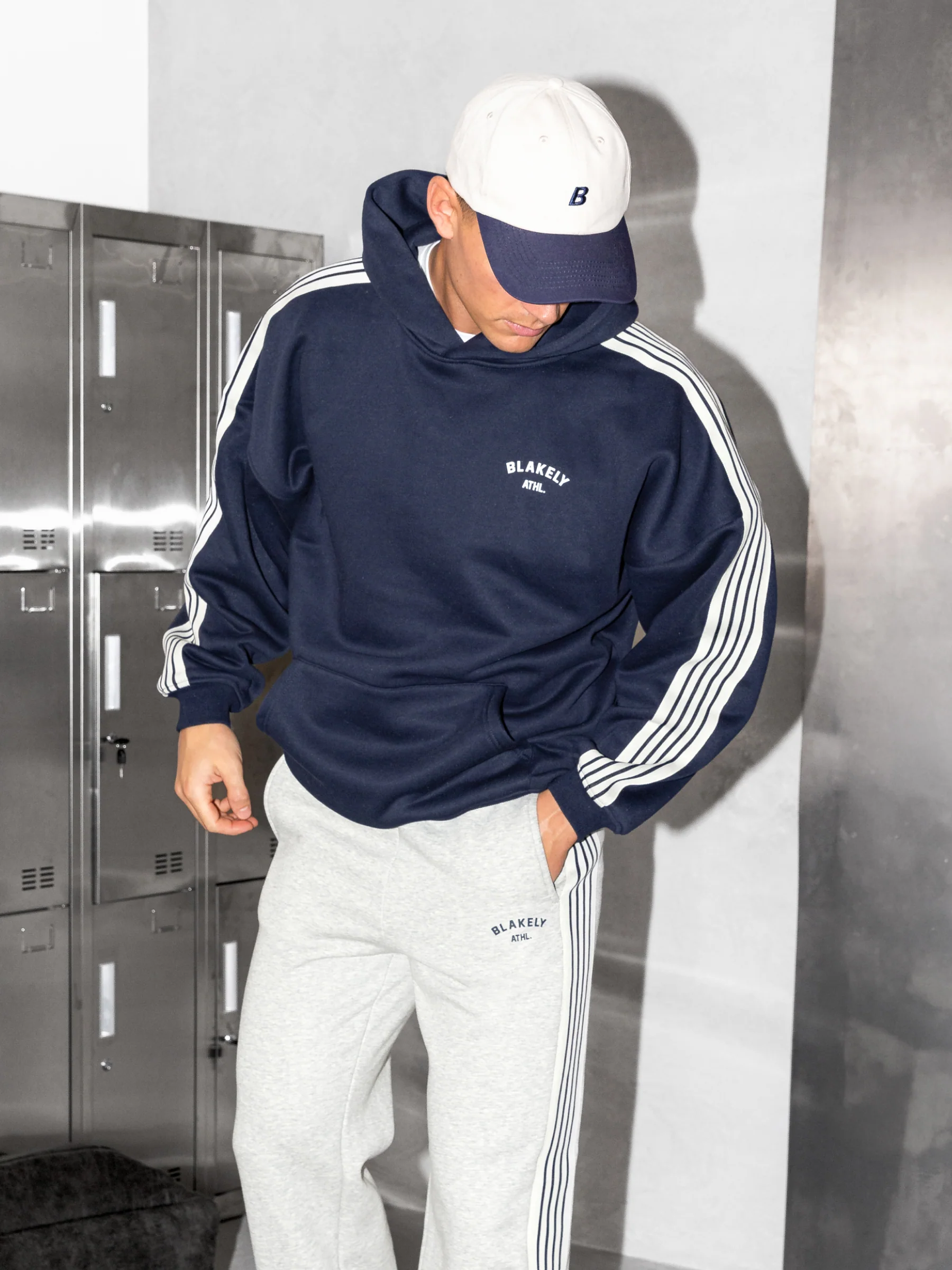 Zayd Wide Leg Sweatpants - Marl Grey - Image 4