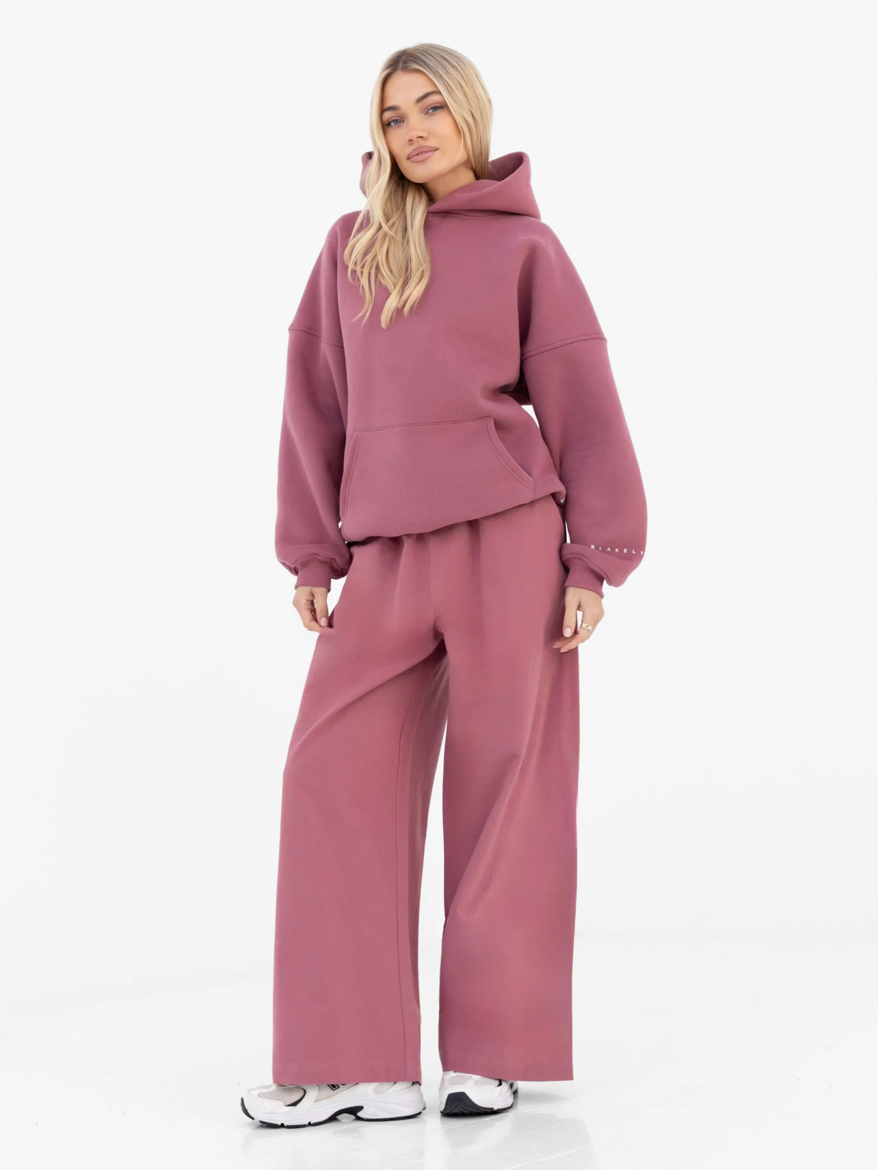 Maya Wide Leg Trousers - Dark Berry - Image 6